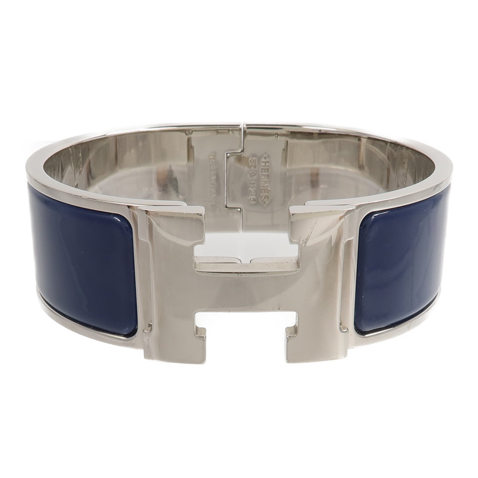 HERMES 【激減優惠】金屬/琺瑯Clic Clac H Bracelet手鐲Bleu Abysse