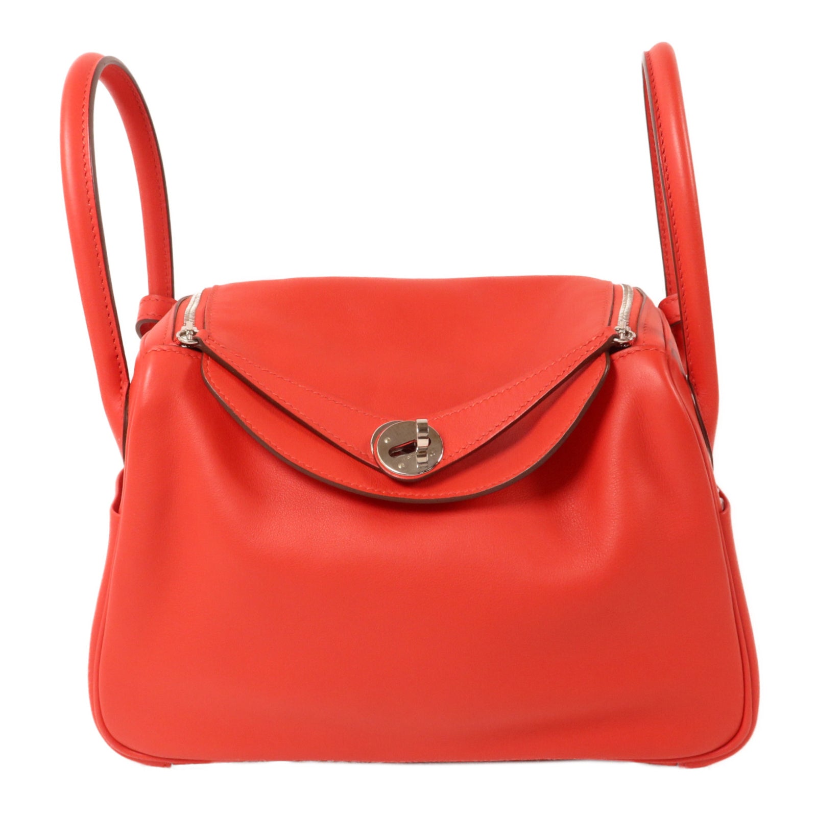HERMES Swift皮革/Epsom皮革Lindy 26手挽肩背兩用袋Rouge de Coeur