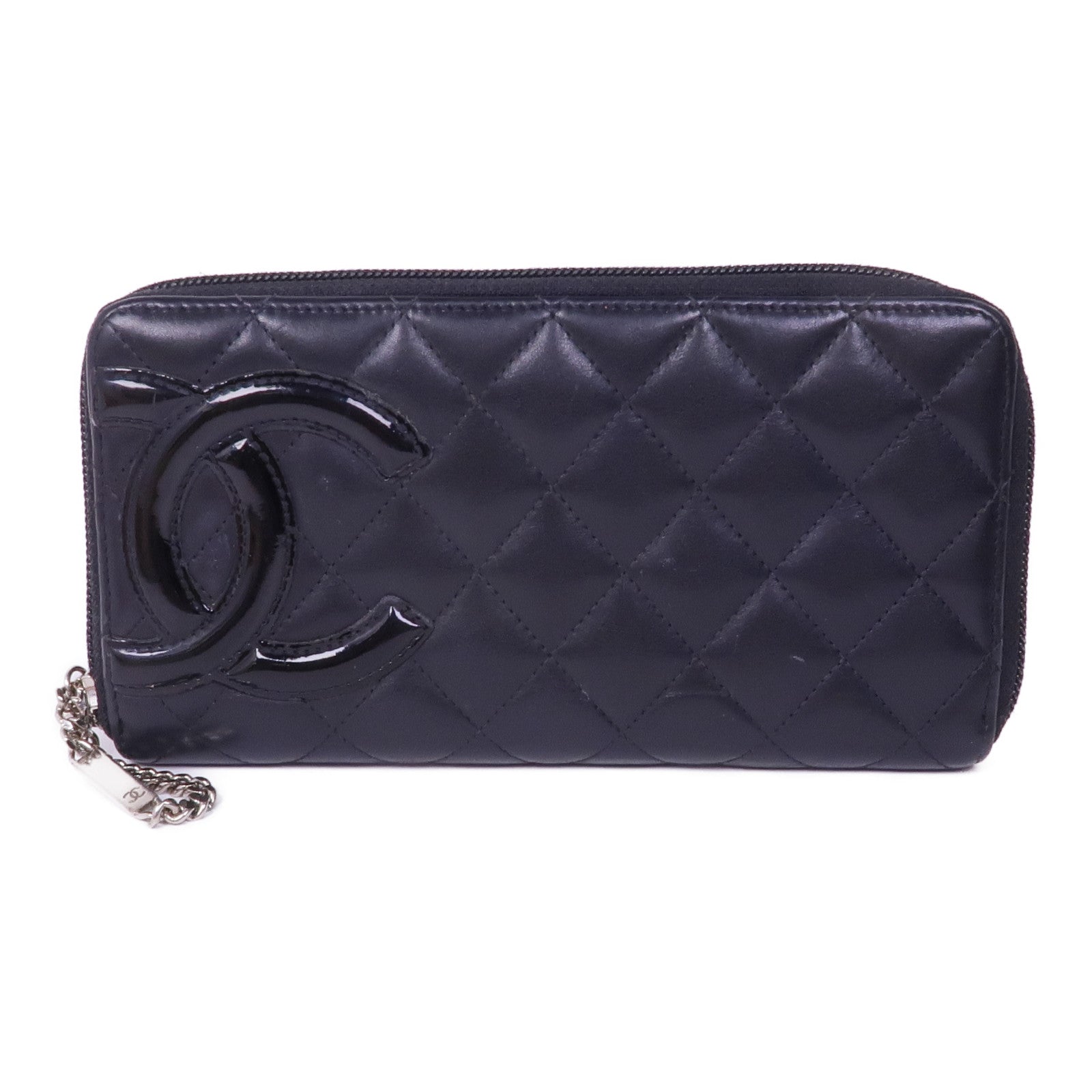 CHANEL 牛皮皮革Cambon Long Wallet銀扣長錢包