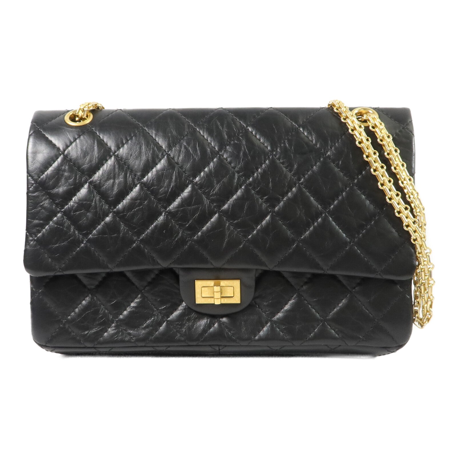 CHANEL 牛皮皮革2.55 Medium鏈帶肩背袋