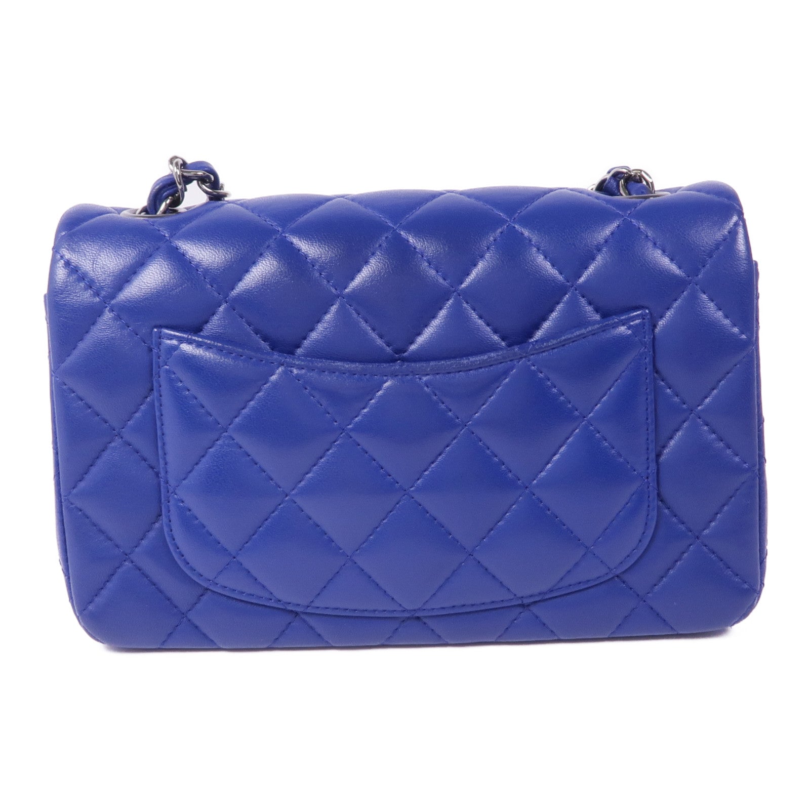 CHANEL 羊皮皮革Mini Classic 20銀扣鏈帶肩背袋