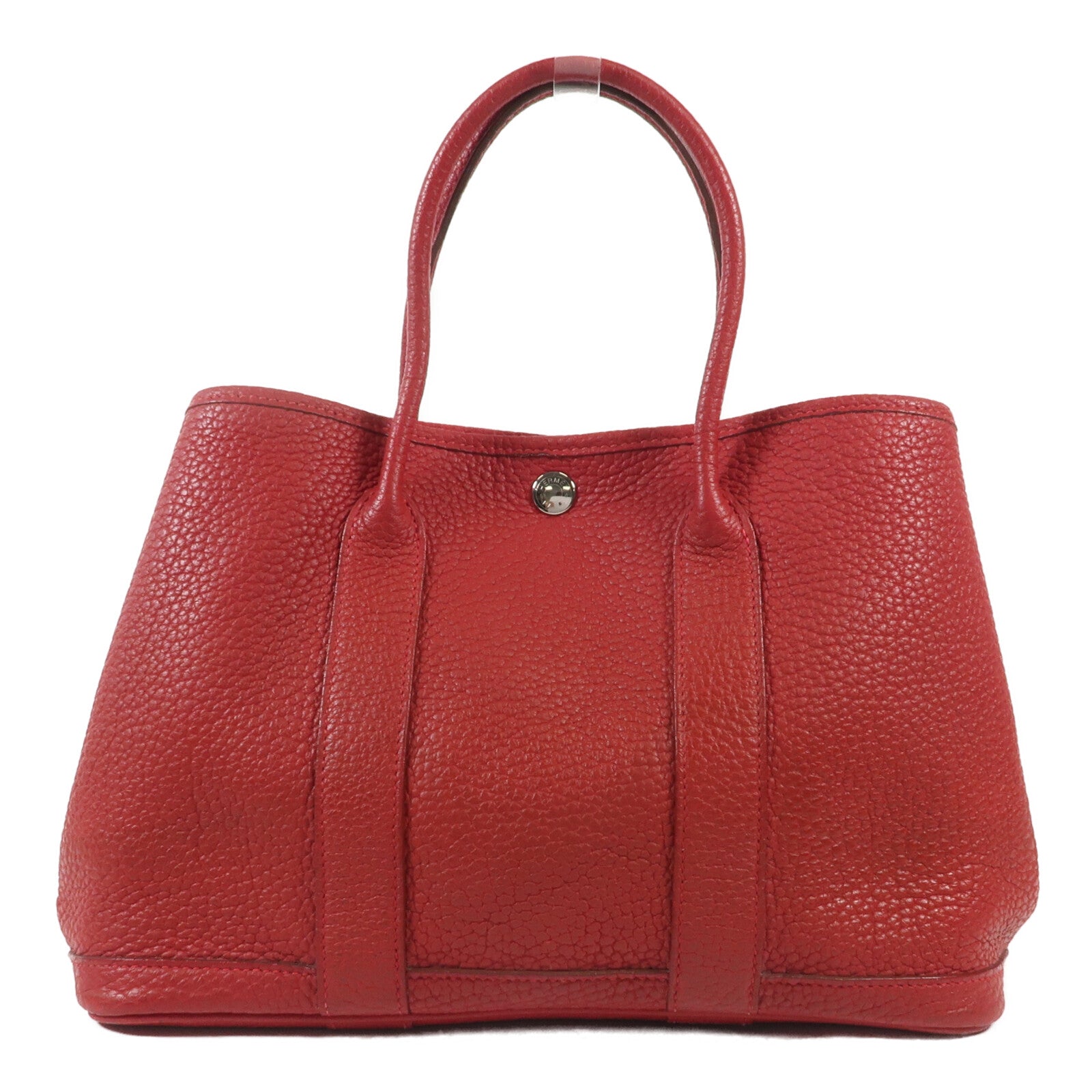 HERMES 【激減優惠】Negonda皮革Garden Party TPM銀扣手挽袋Bougainvillier