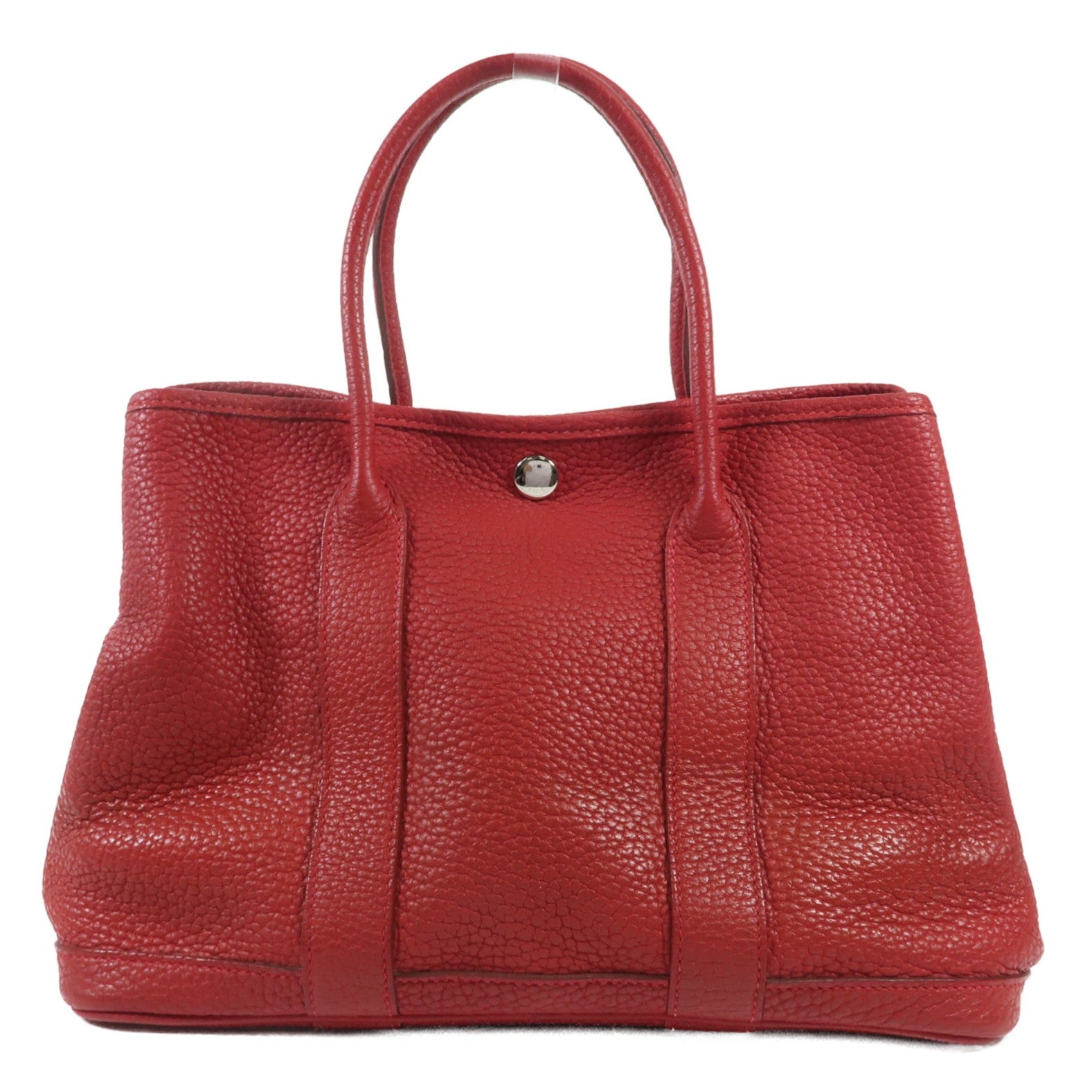 HERMES Negonda皮革Garden Party TPM銀扣手挽袋Bougainvillier