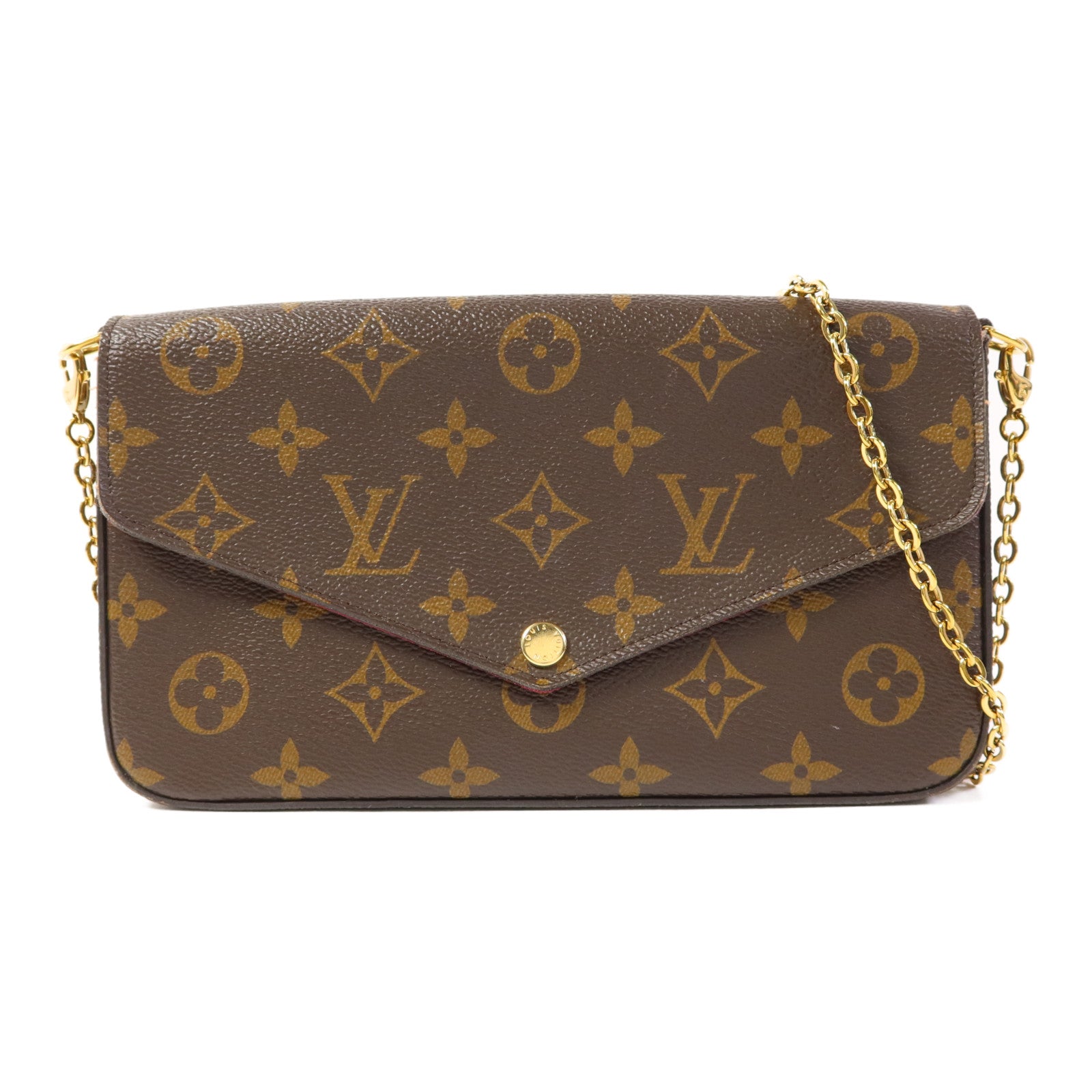 LOUIS VUITTON Monogram Pochette Felicie金扣鏈帶肩背袋