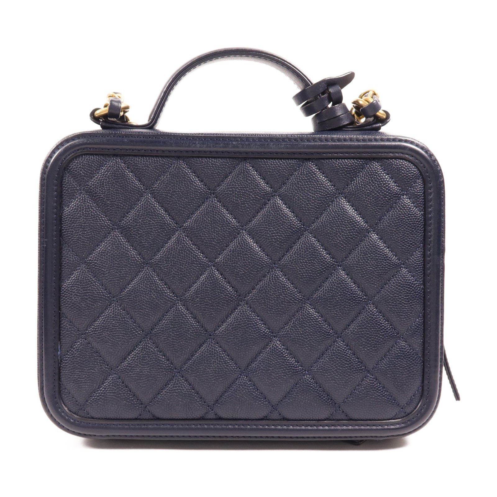 CHANEL 牛皮皮革Vanity Case金扣手挽肩背兩用袋