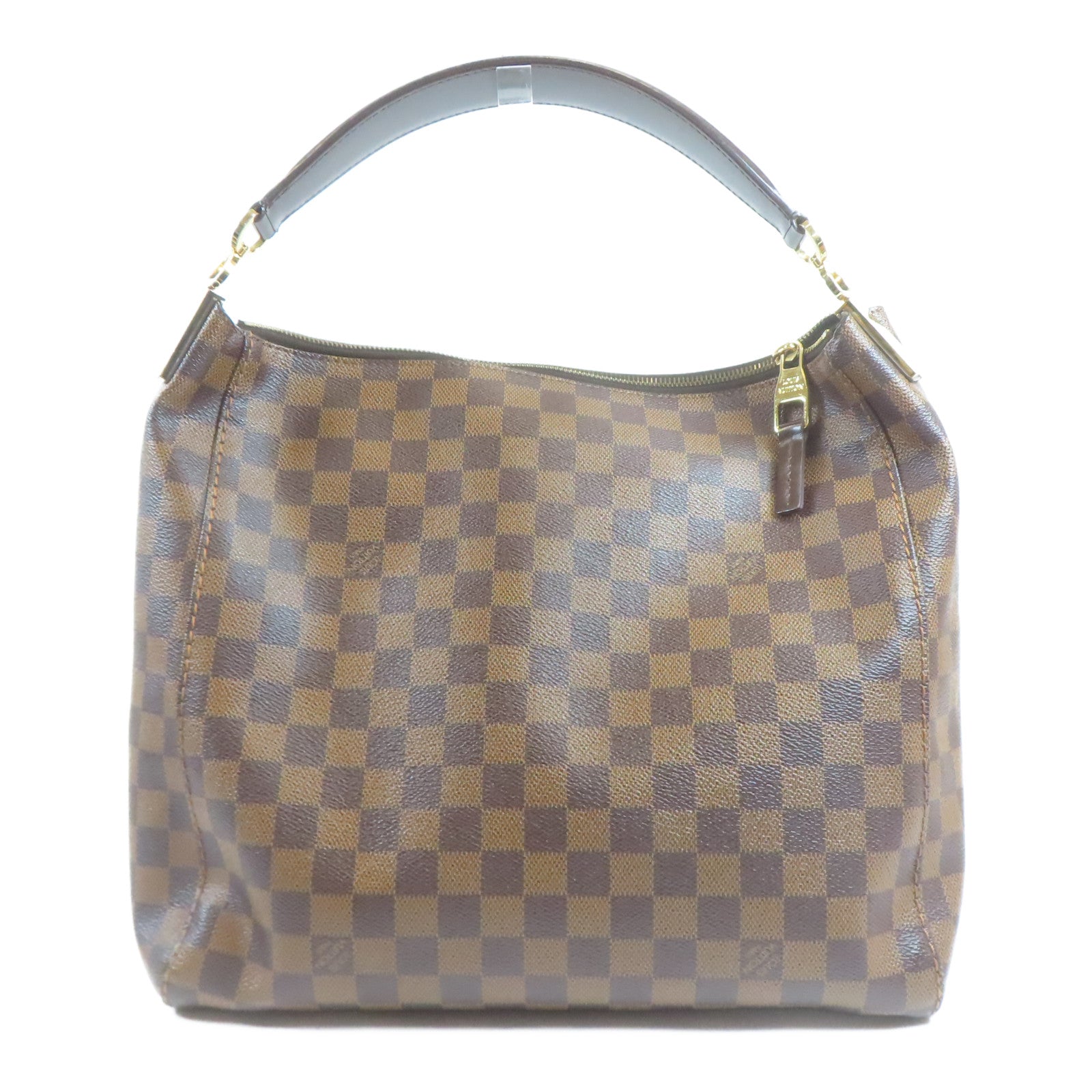LOUIS VUITTON Damier Portobello PM金扣手挽袋