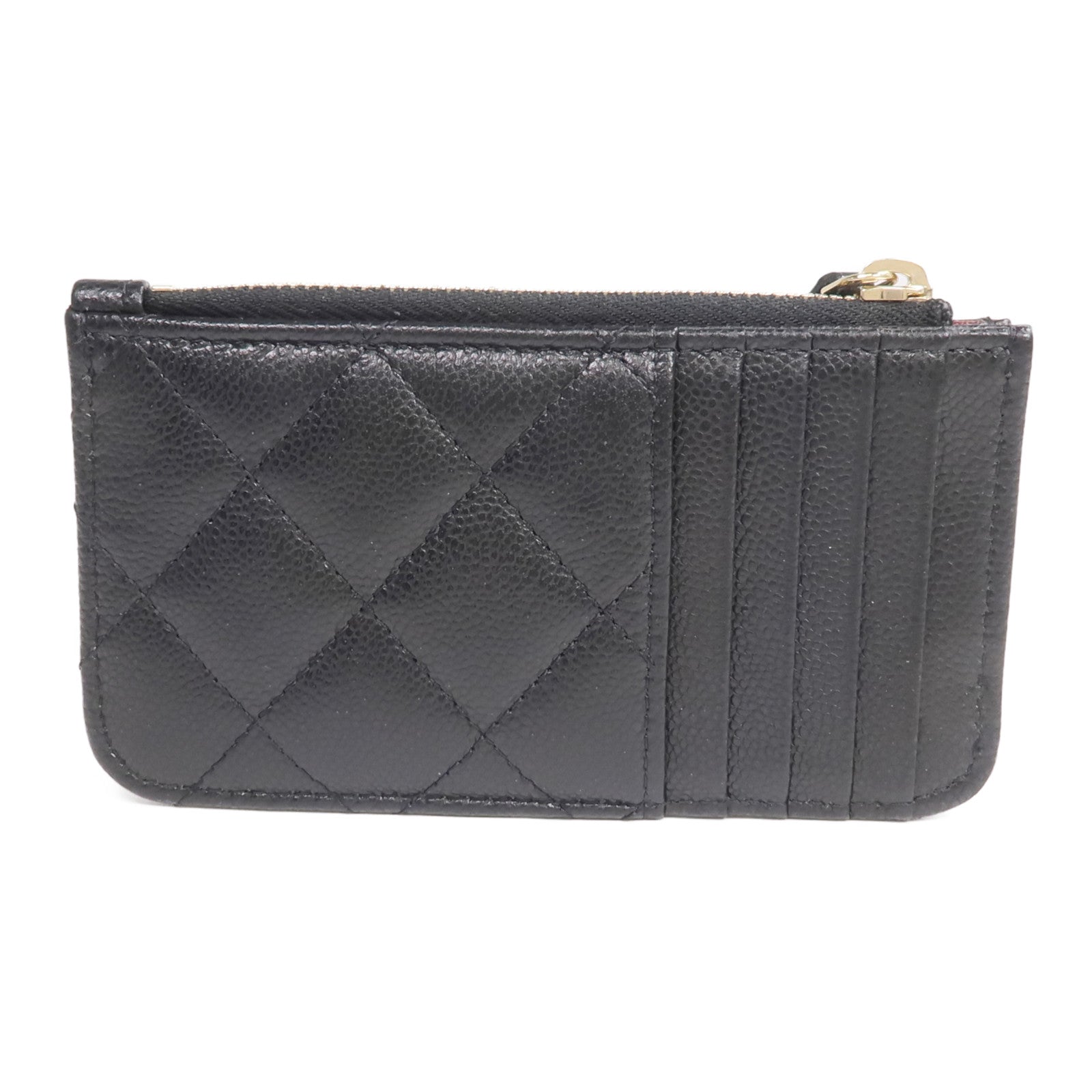 CHANEL 牛皮皮革Classic Zipped Card Holder金扣卡片套