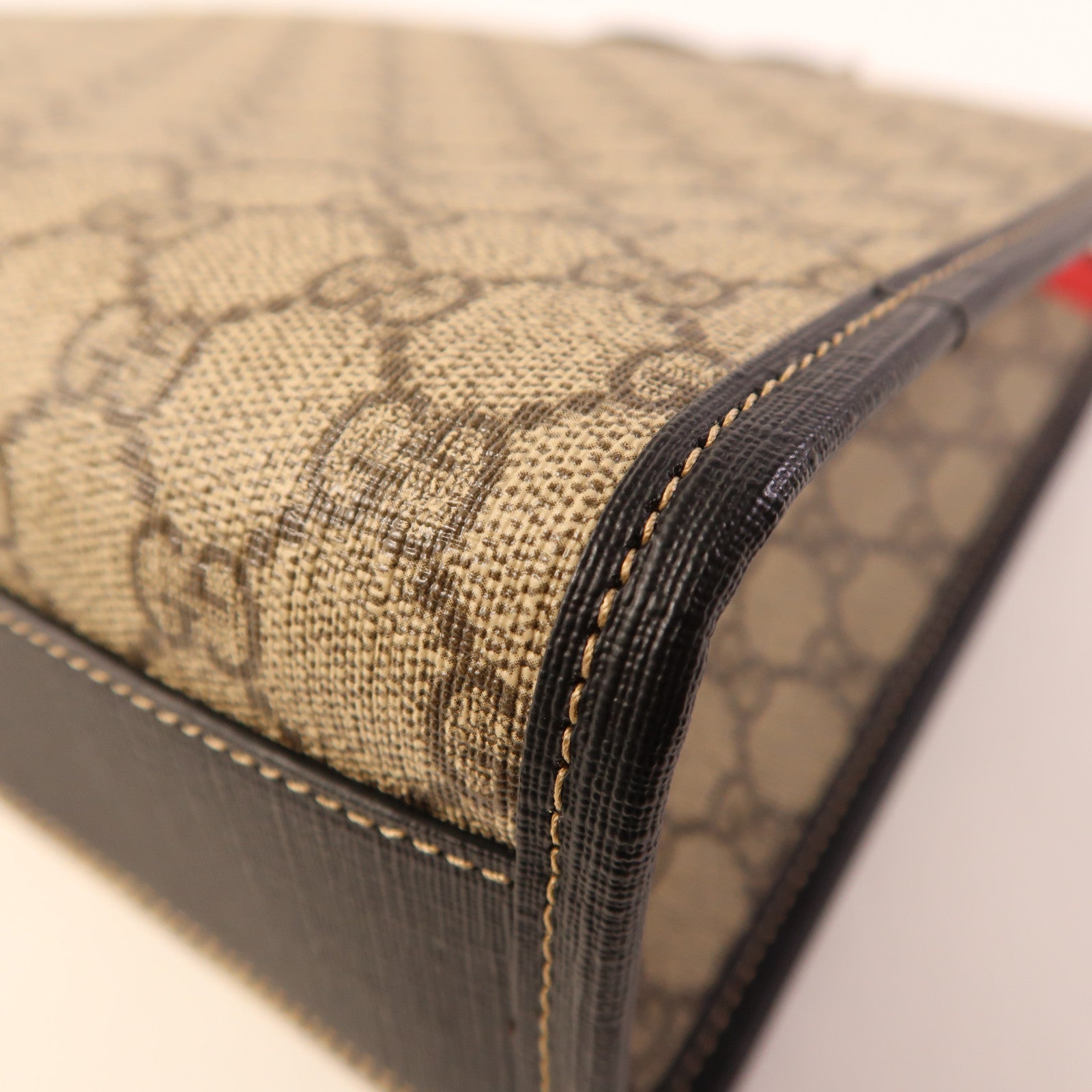 GUCCI 塗層帆布Handbag銀扣手挽袋