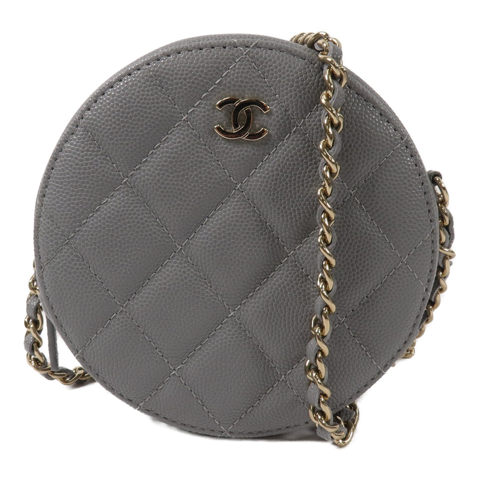 CHANEL 牛皮皮革Round Clutch With Chain鏈帶肩背袋