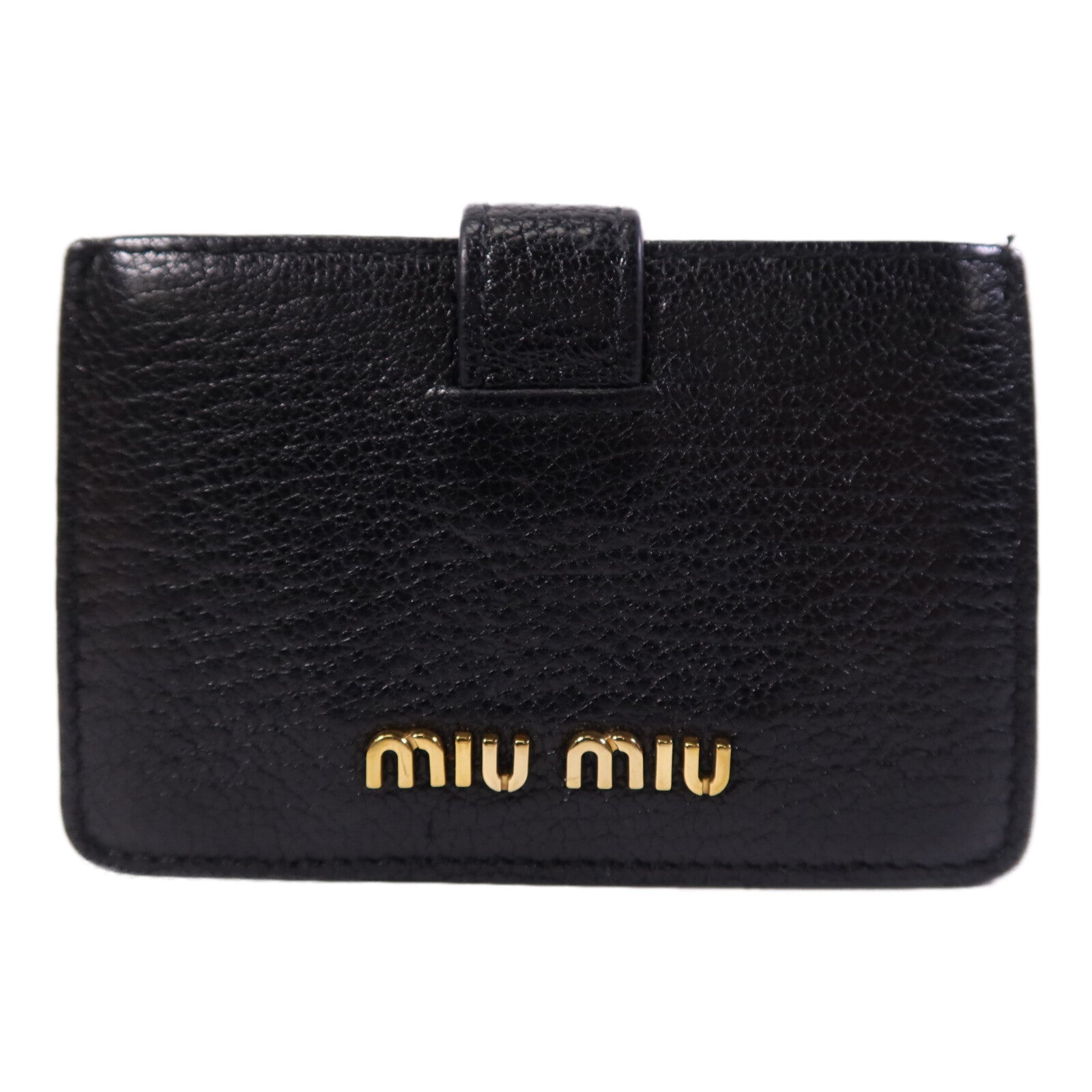 Miu Miu 【激減優惠】牛皮皮革Card Case金扣卡片套