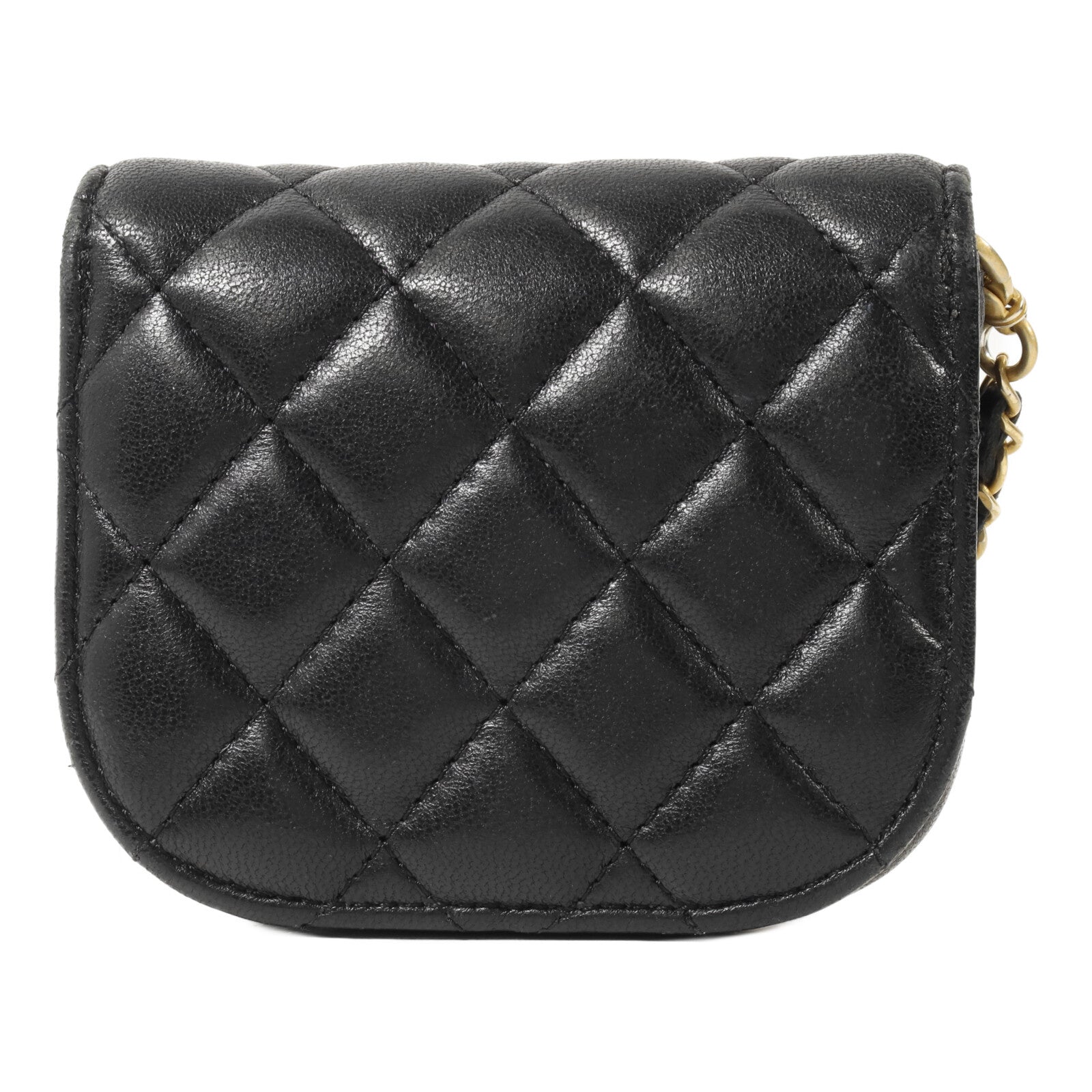 CHANEL 羊皮皮革Pearl Crush Waist Bag鏈帶肩背袋