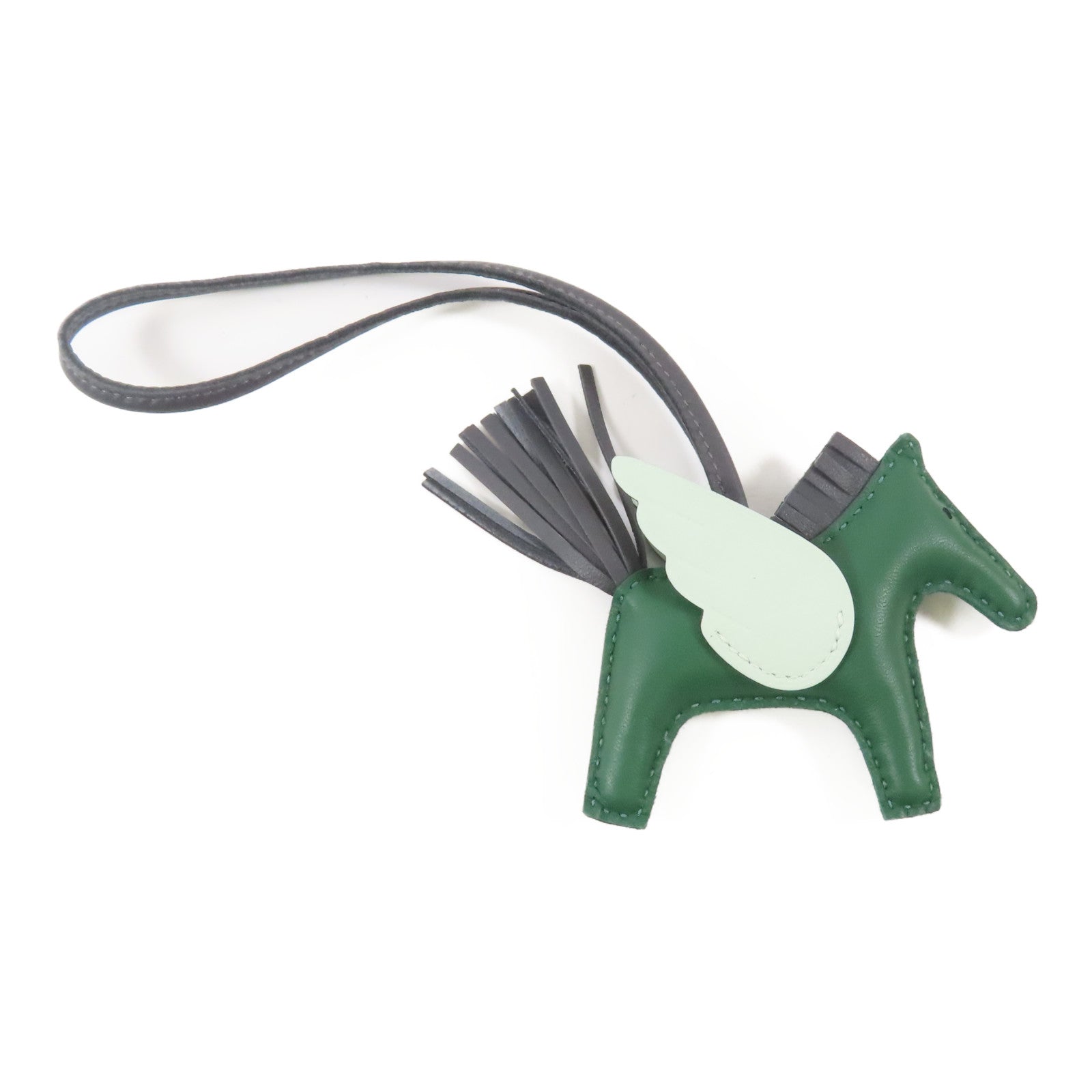 HERMES Rodeo Pegase PM Charm Swift Leather Vert Moyen/Black