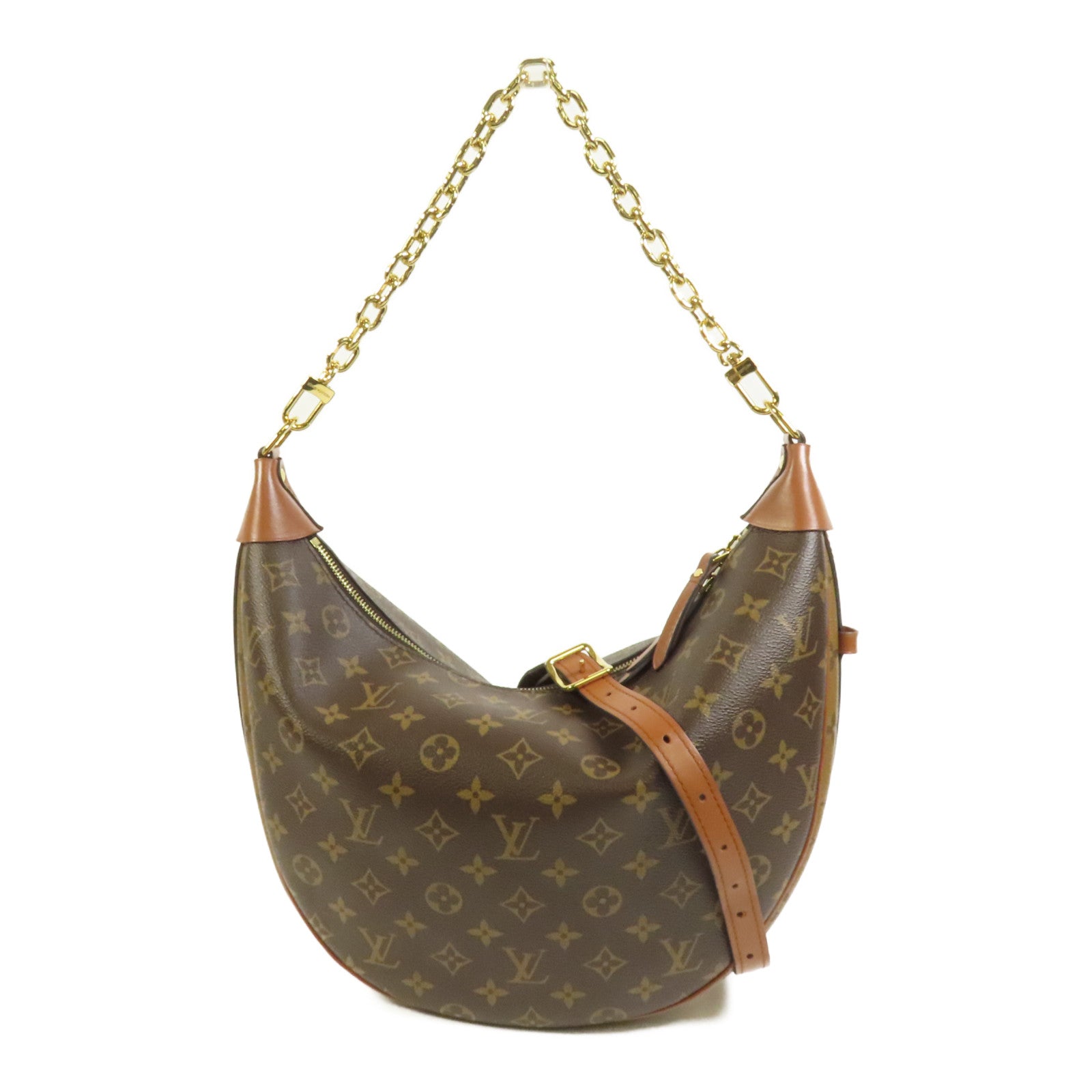 LOUIS VUITTON 【激減優惠】Monogram Reverse Loop Hobo金扣手挽肩背兩用袋棕色