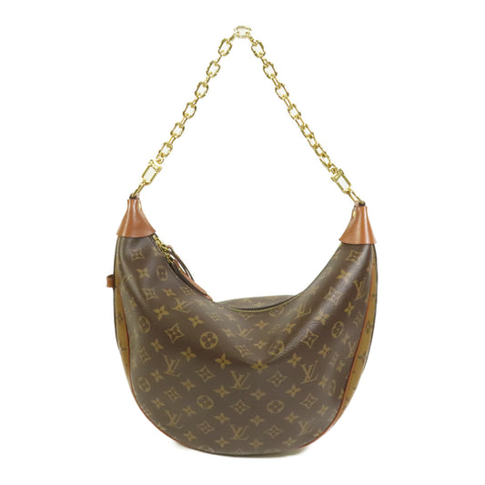 LOUIS VUITTON Monogram Reverse Loop Hobo金扣手挽肩背兩用袋棕色