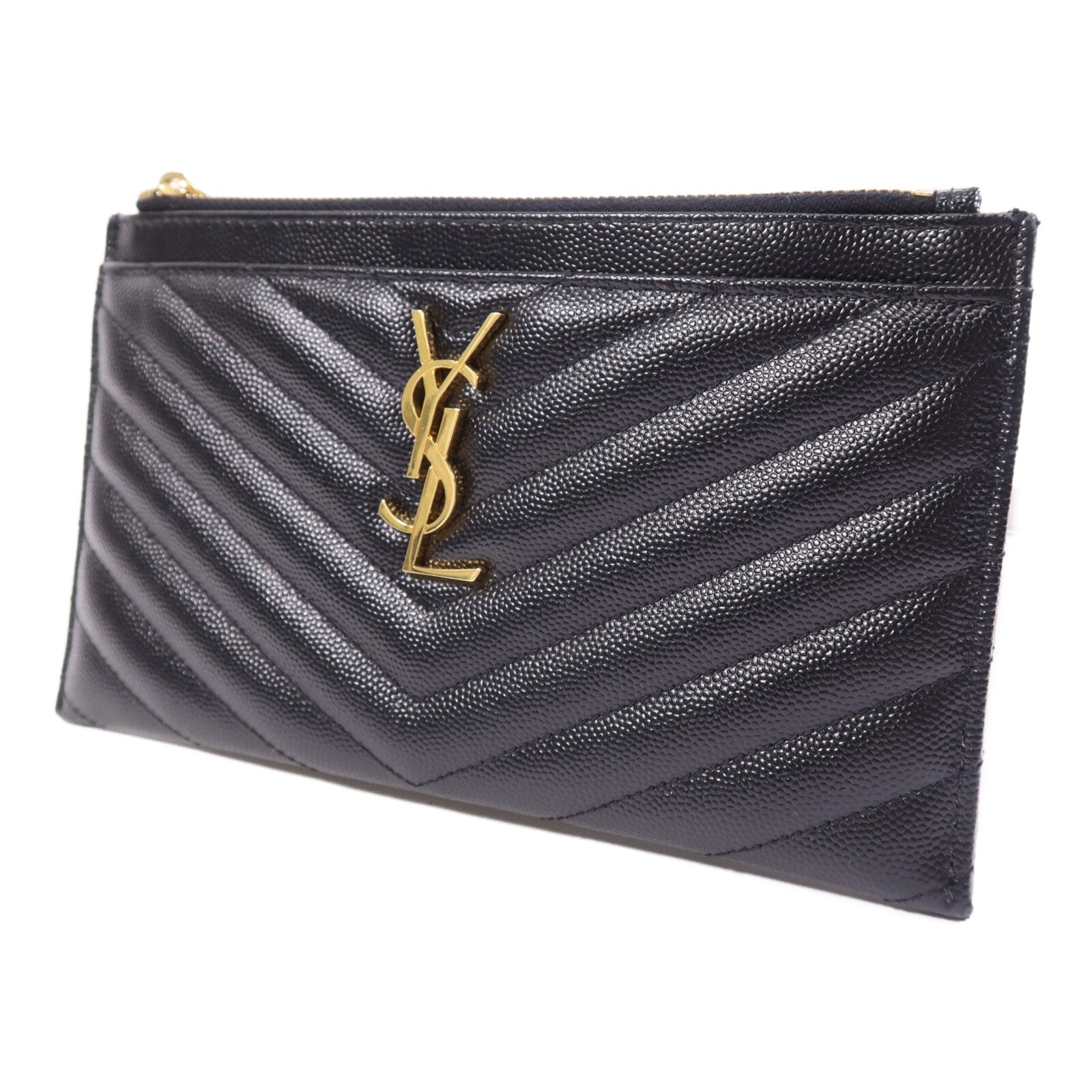YVES SAINT LAURENT 牛皮皮革Clutch Bag金扣手拿包
