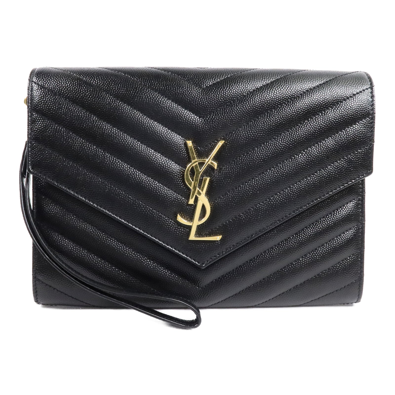 YVES SAINT LAURENT 牛皮皮革Pouch手拿包