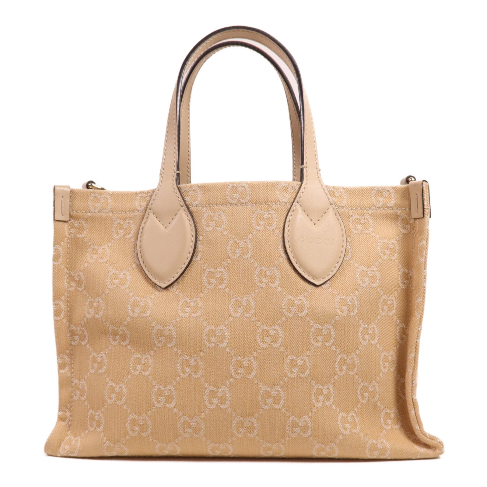 GUCCI 帆布2 Way Shoulder金扣手挽肩背兩用袋