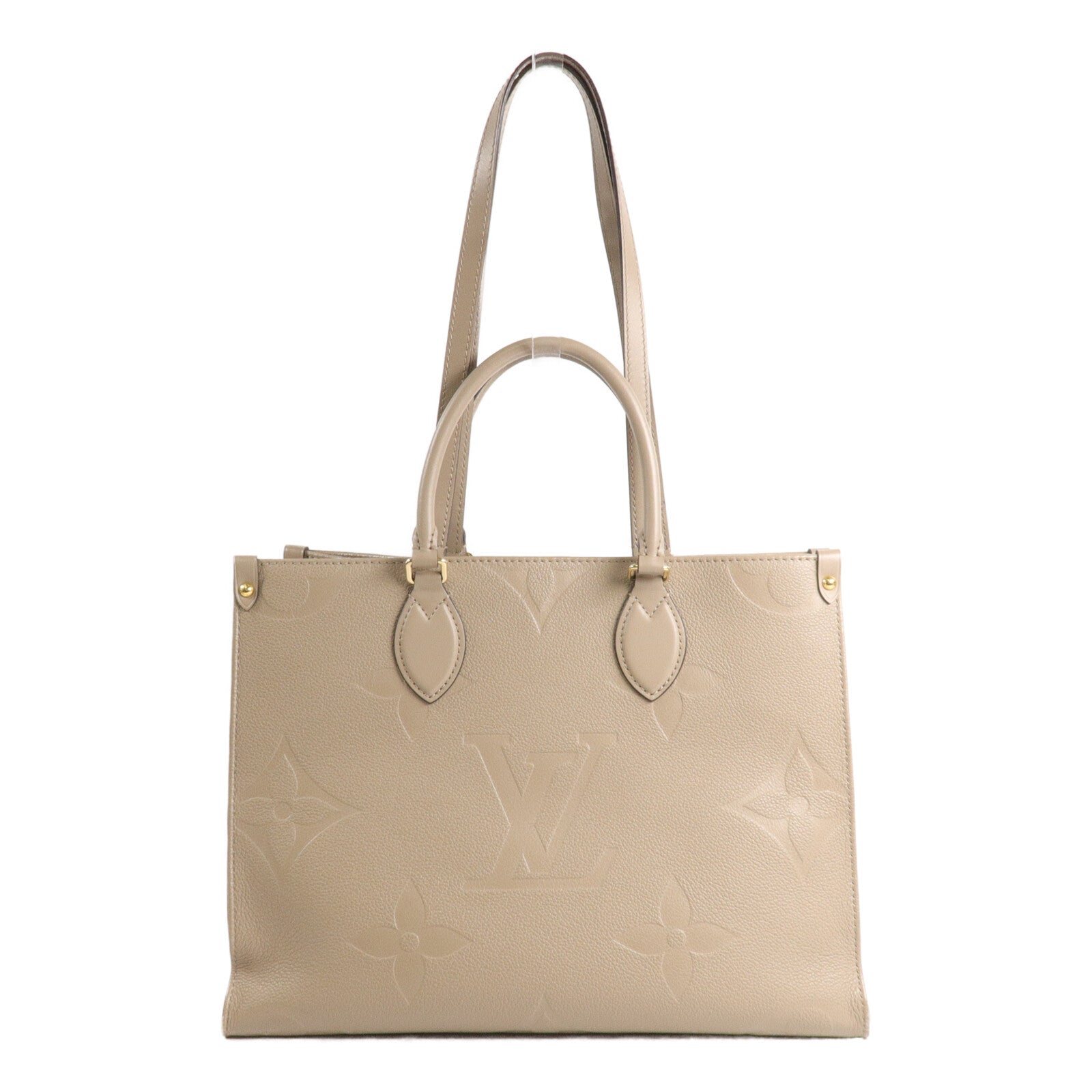 LOUIS VUITTON Monogram Empreinte On The Go MM金扣手挽肩背兩用袋