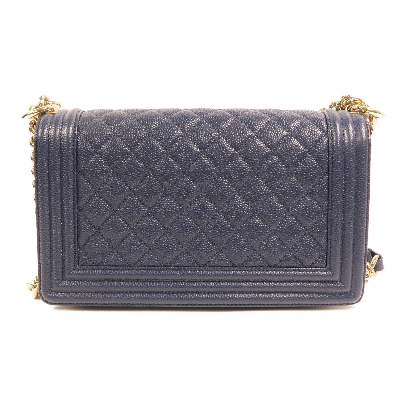 CHANEL 牛皮皮革Boy 25金扣鏈帶肩背袋