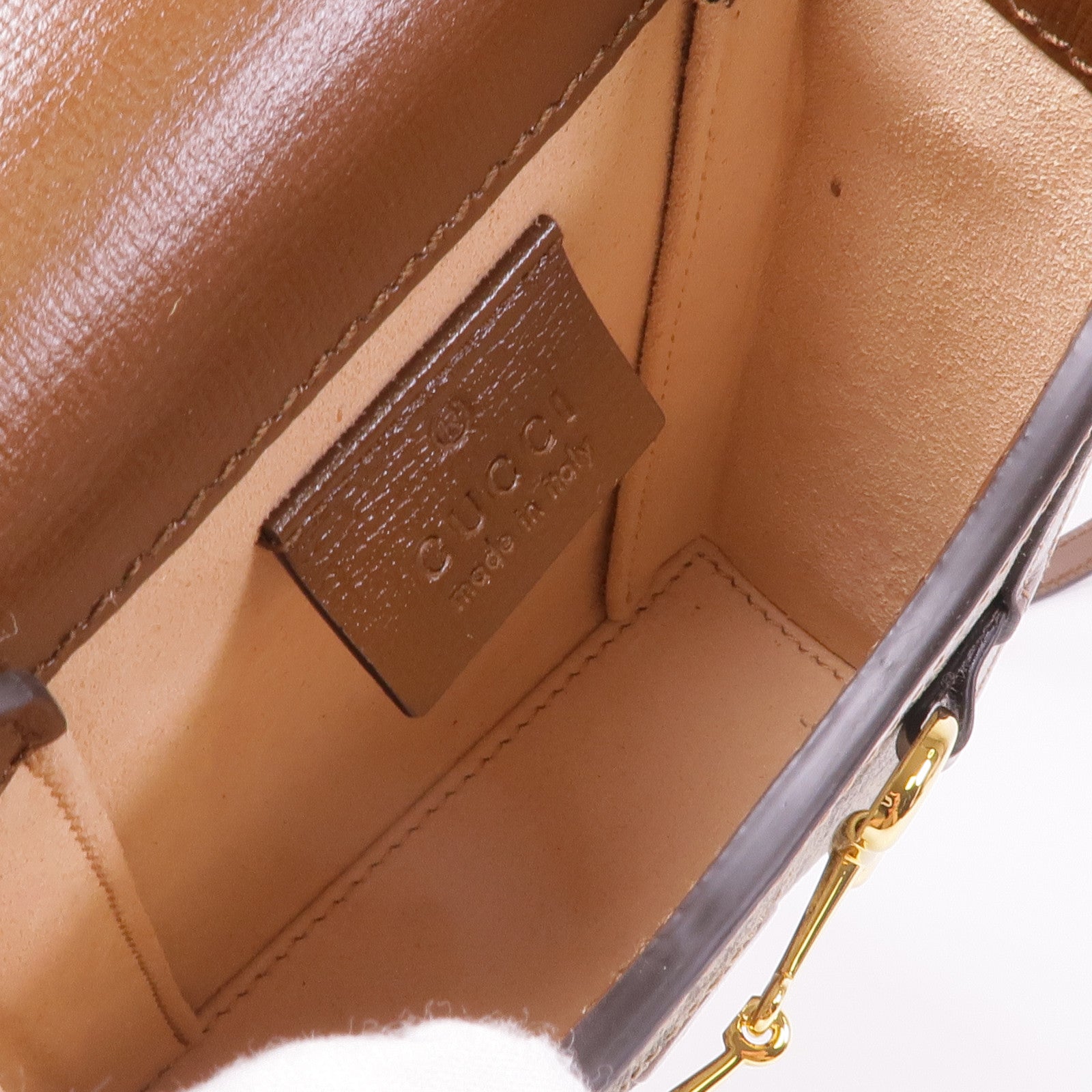 GUCCI 塗層帆布Horsebit 1955 Mini Bag金扣肩背袋