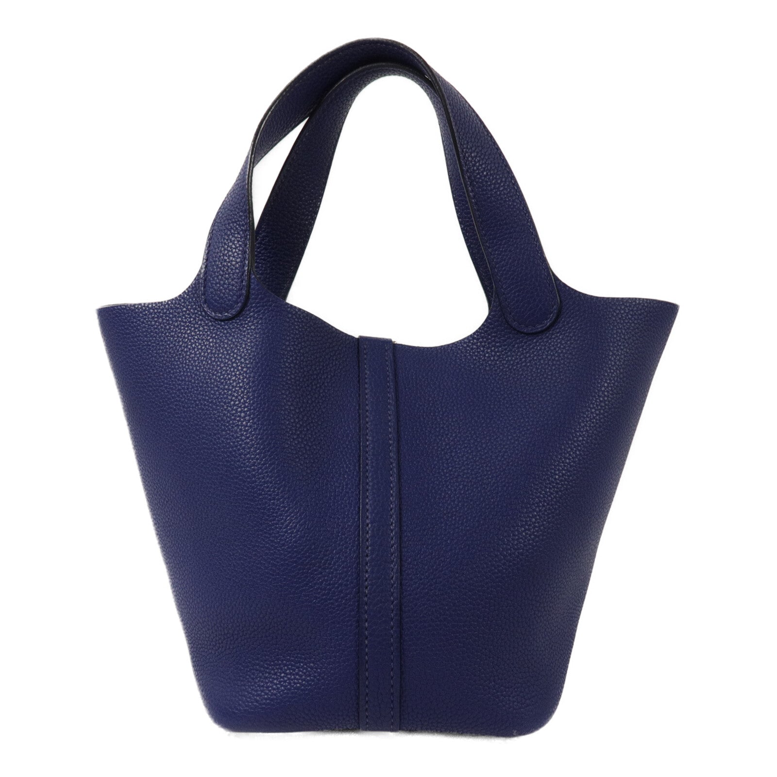 HERMES Clemence皮革Picotin PM手挽袋Marine