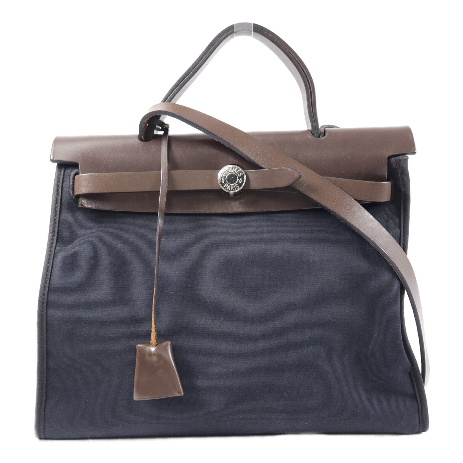 HERMES 帆布Herbag PM手挽肩背兩用袋Noir