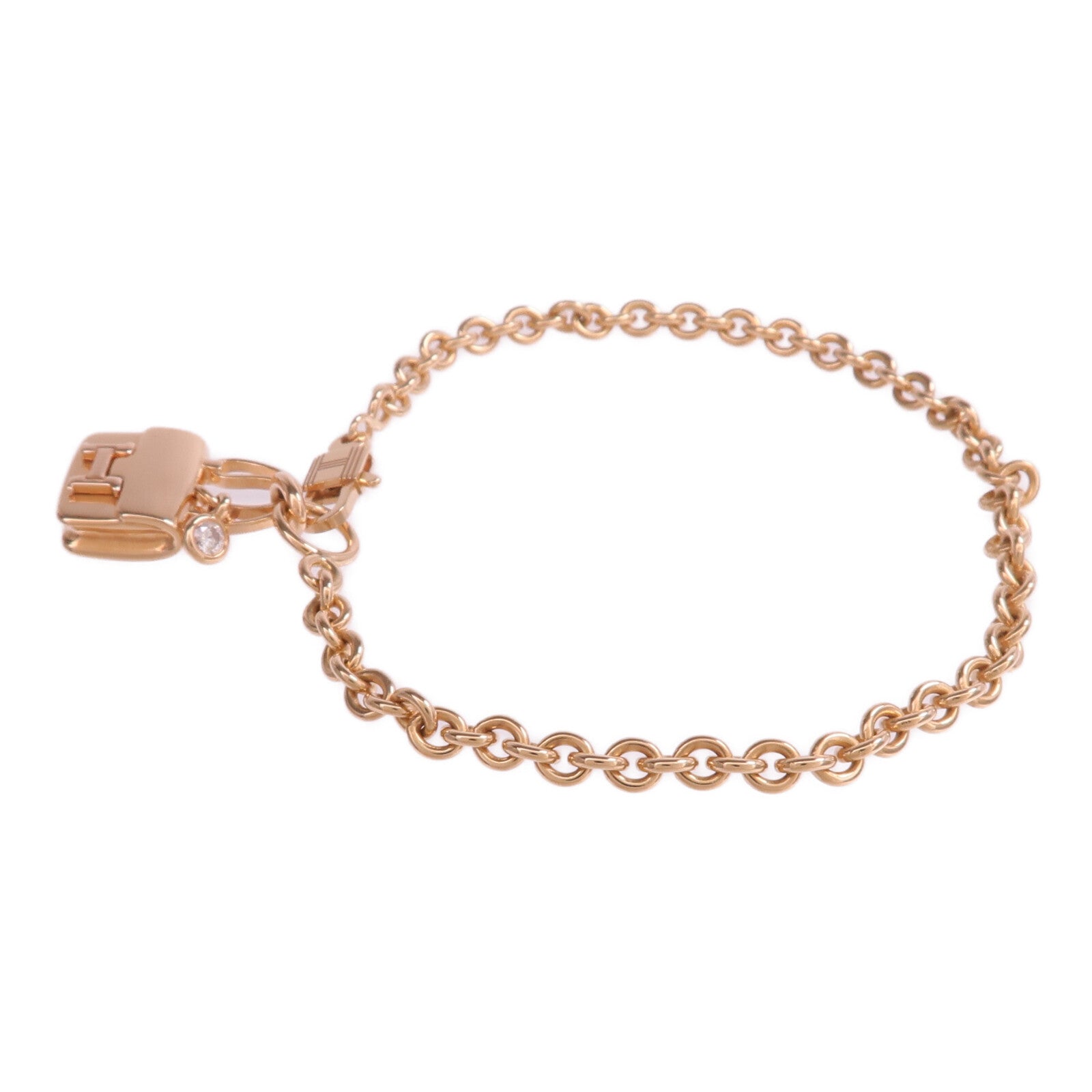 HERMES 18K玫瑰金Amulettes Constance Bracelet鑽石手鏈