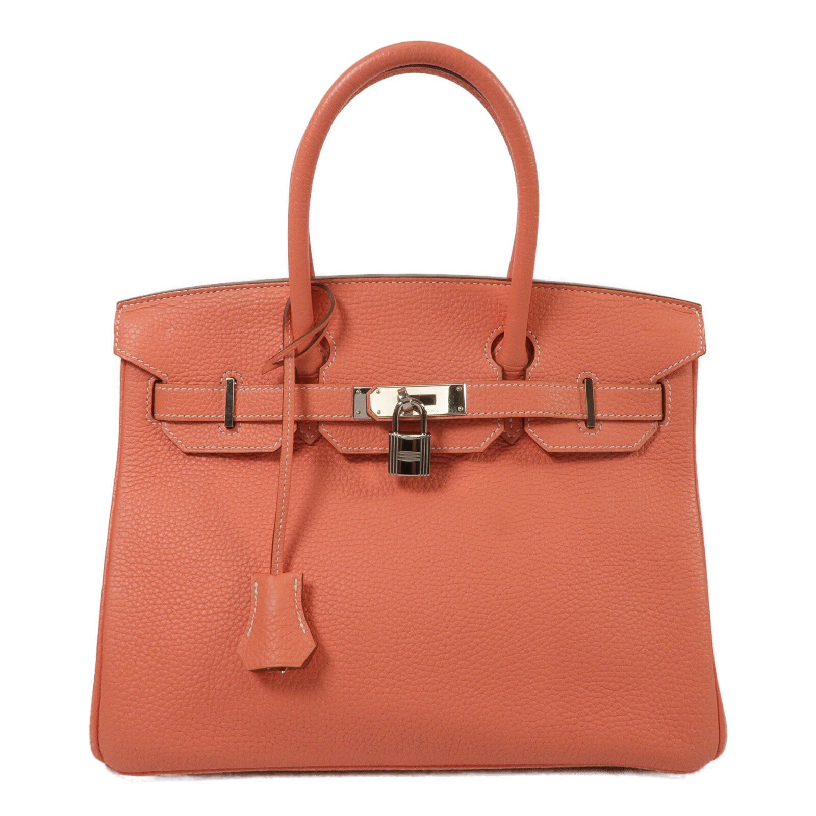 HERMES Clemence皮革Birkin 30手挽袋Crevette