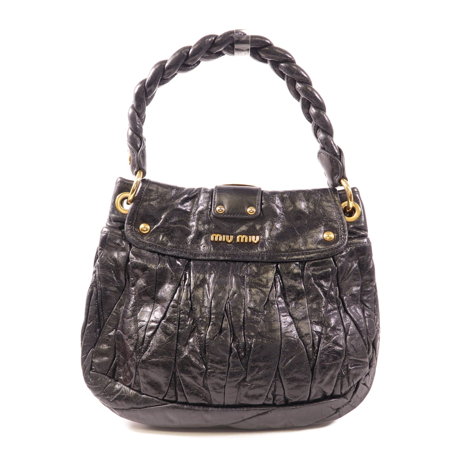 Miu Miu 皮革Shoulder Bag金扣手挽肩背兩用袋