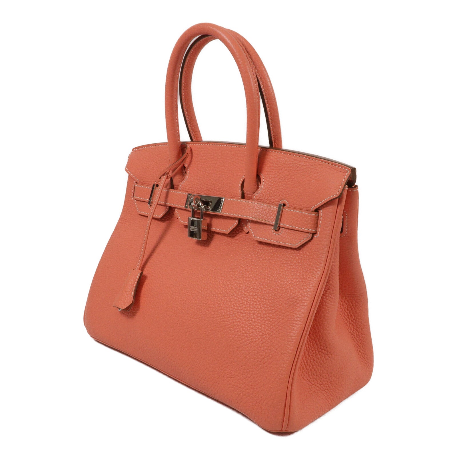 HERMES Clemence皮革Birkin 30手挽袋Crevette