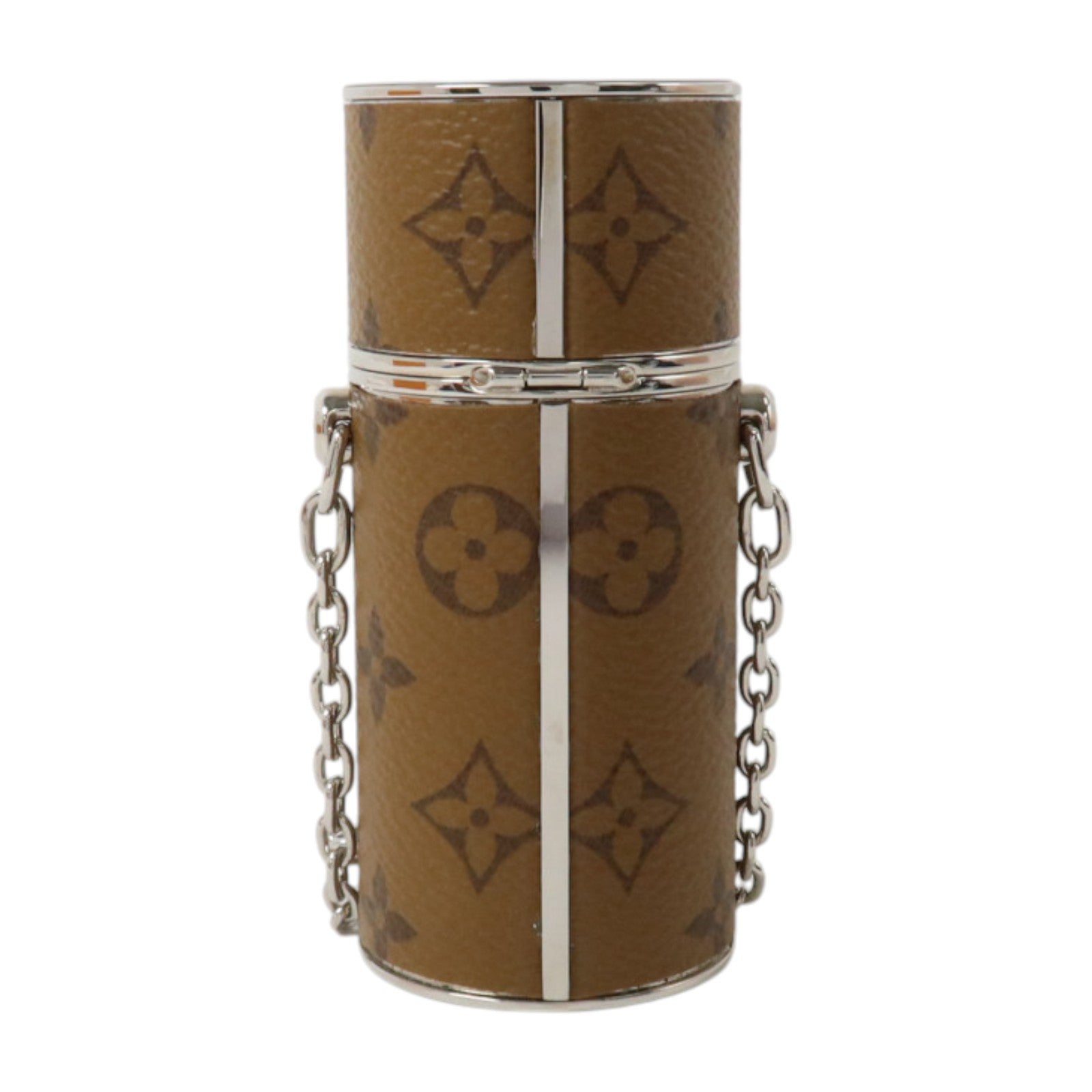 LOUIS VUITTON Monogram Reverse Lipstick Case銀扣反面口紅盒化妝掛飾
