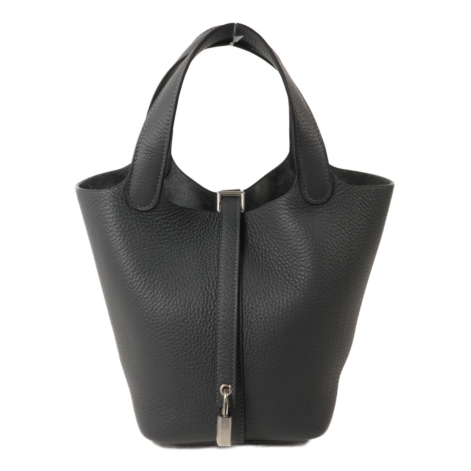 HERMES Clemence皮革Picotin PM手挽袋Gris Misty