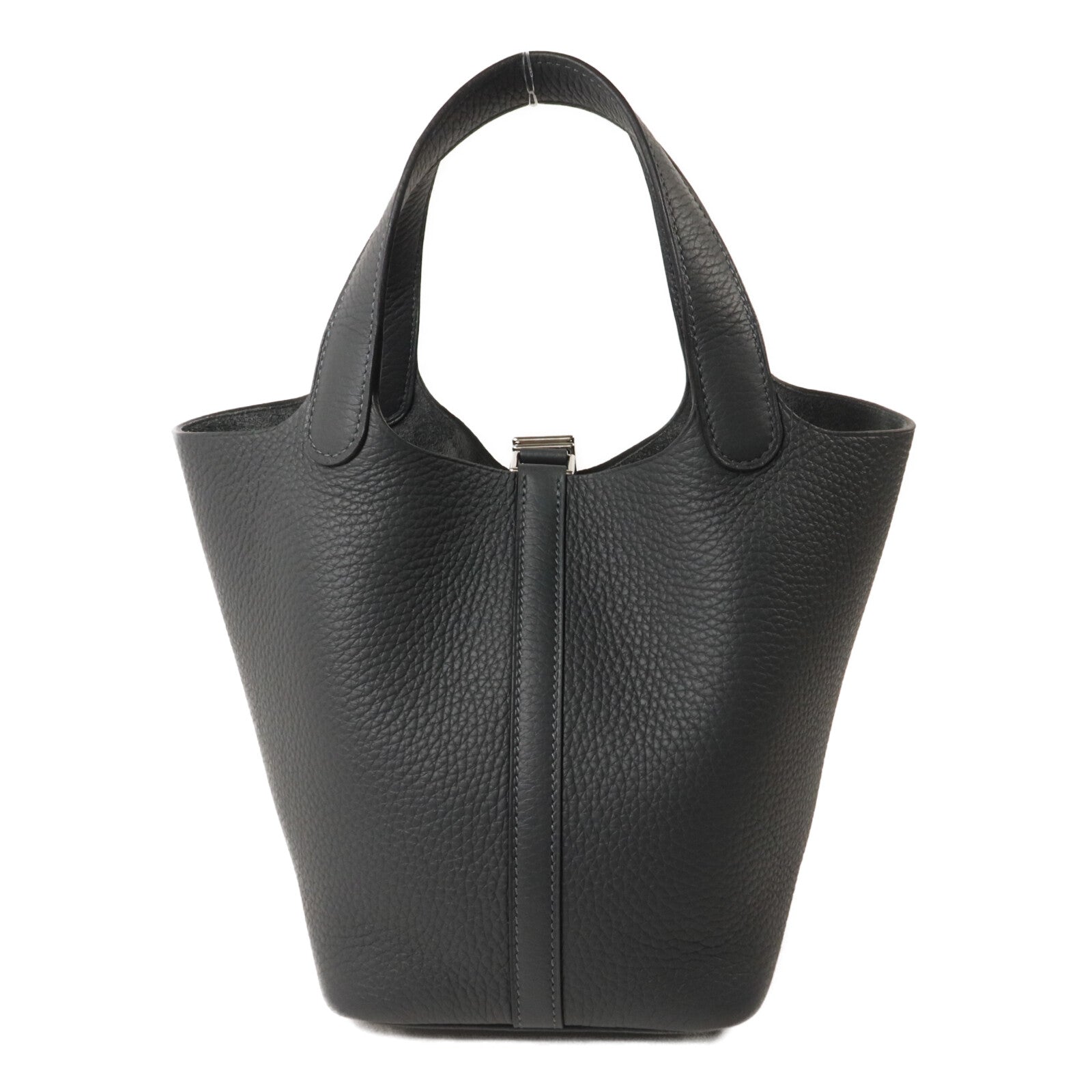 HERMES Clemence皮革Picotin PM手挽袋Gris Misty