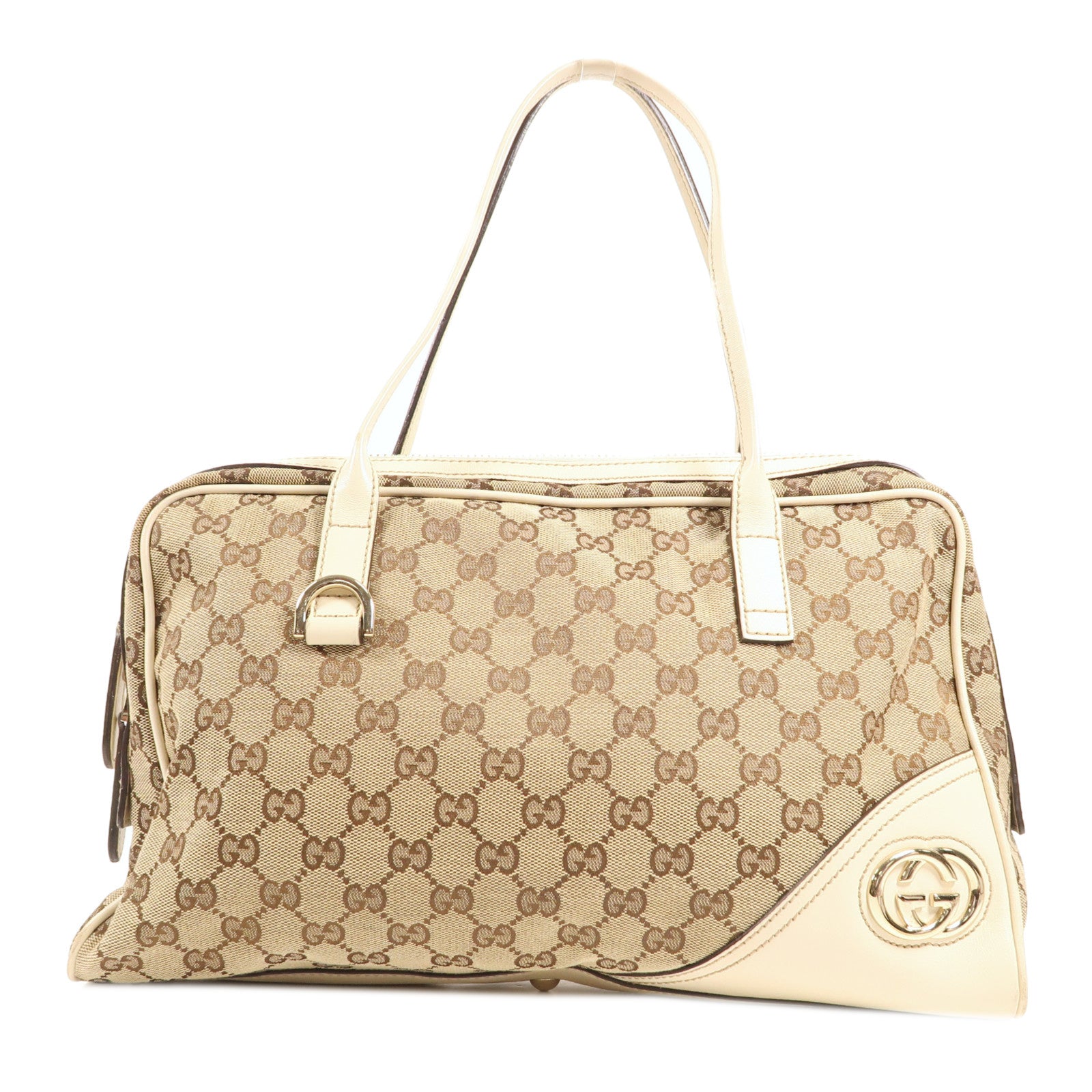 GUCCI 帆布Shoulder Bag金扣肩背袋