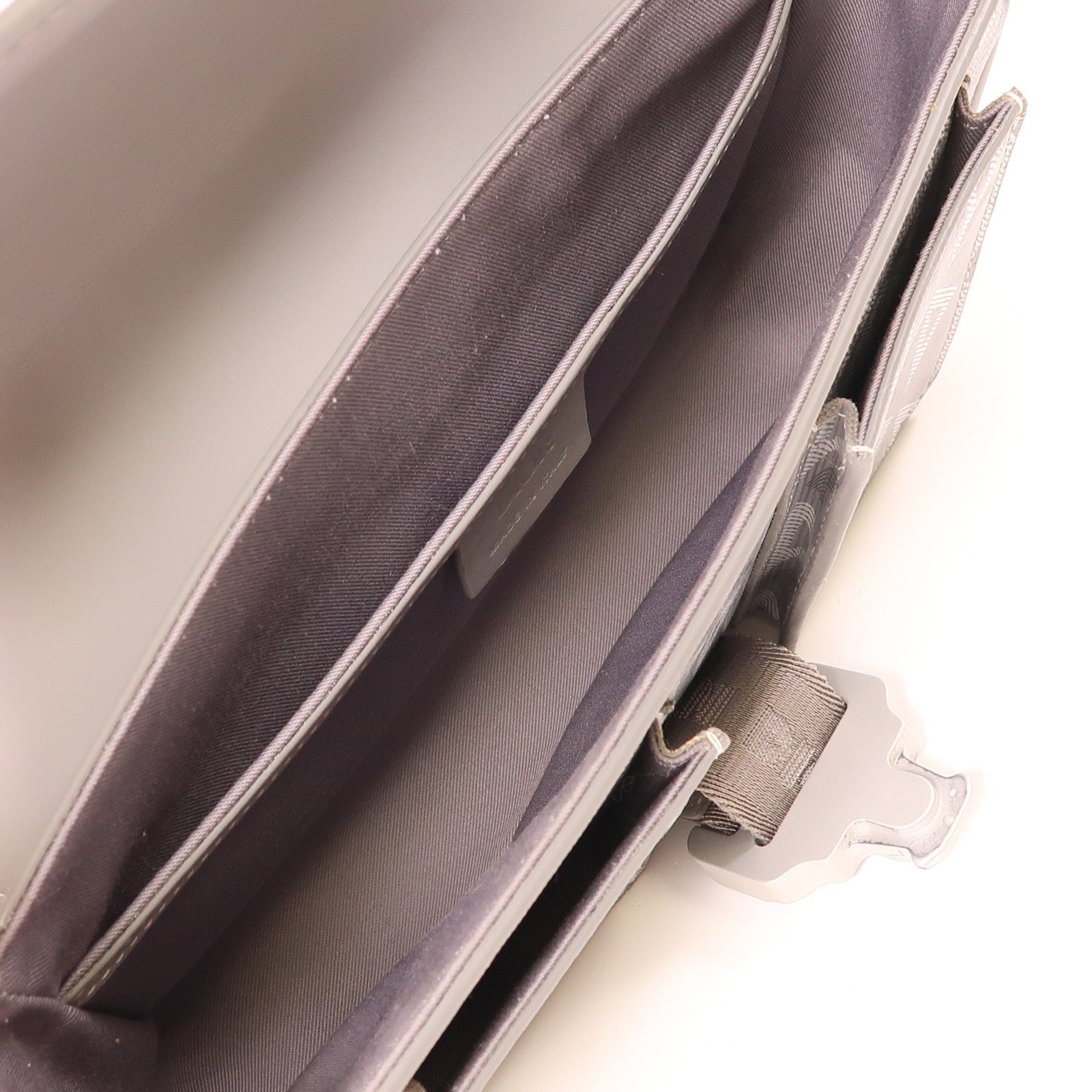 Dior 塗層帆布/牛皮皮革Hit The Road銀扣肩背袋