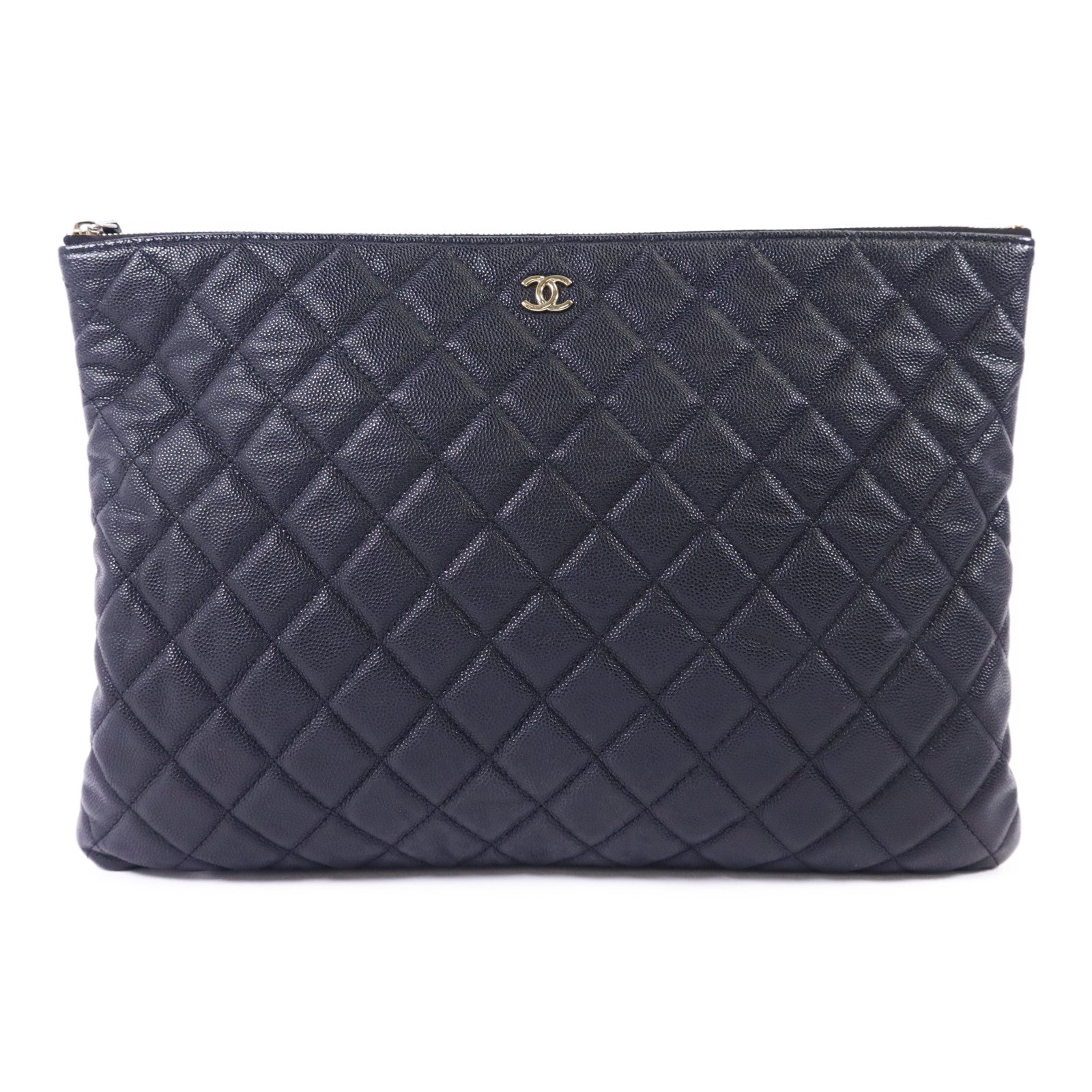 CHANEL 牛皮皮革Pouch金扣手拿包