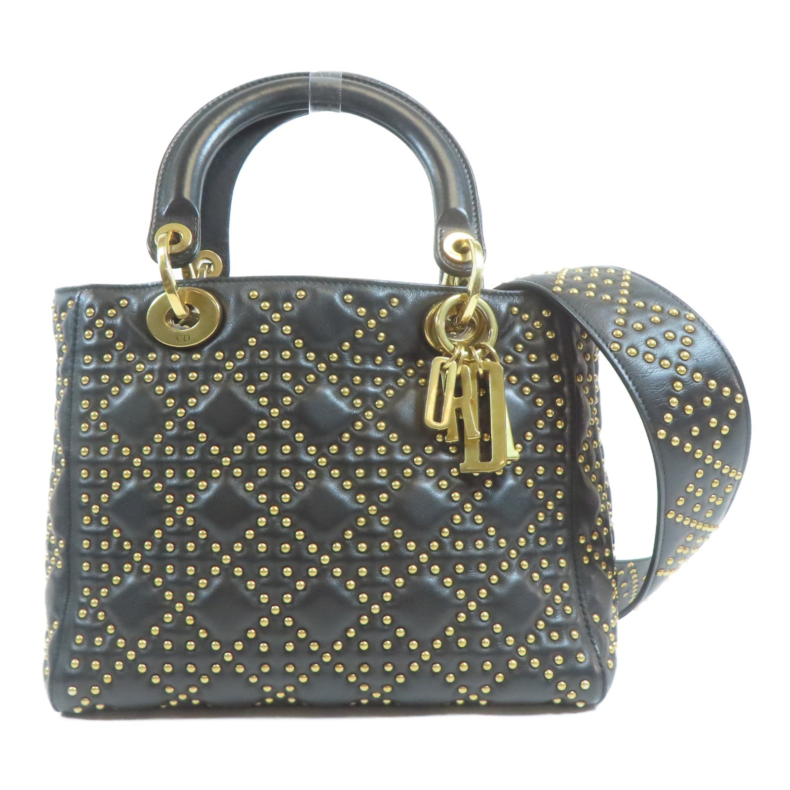 Dior 羊皮皮革Lady Dior金扣手挽肩背兩用袋