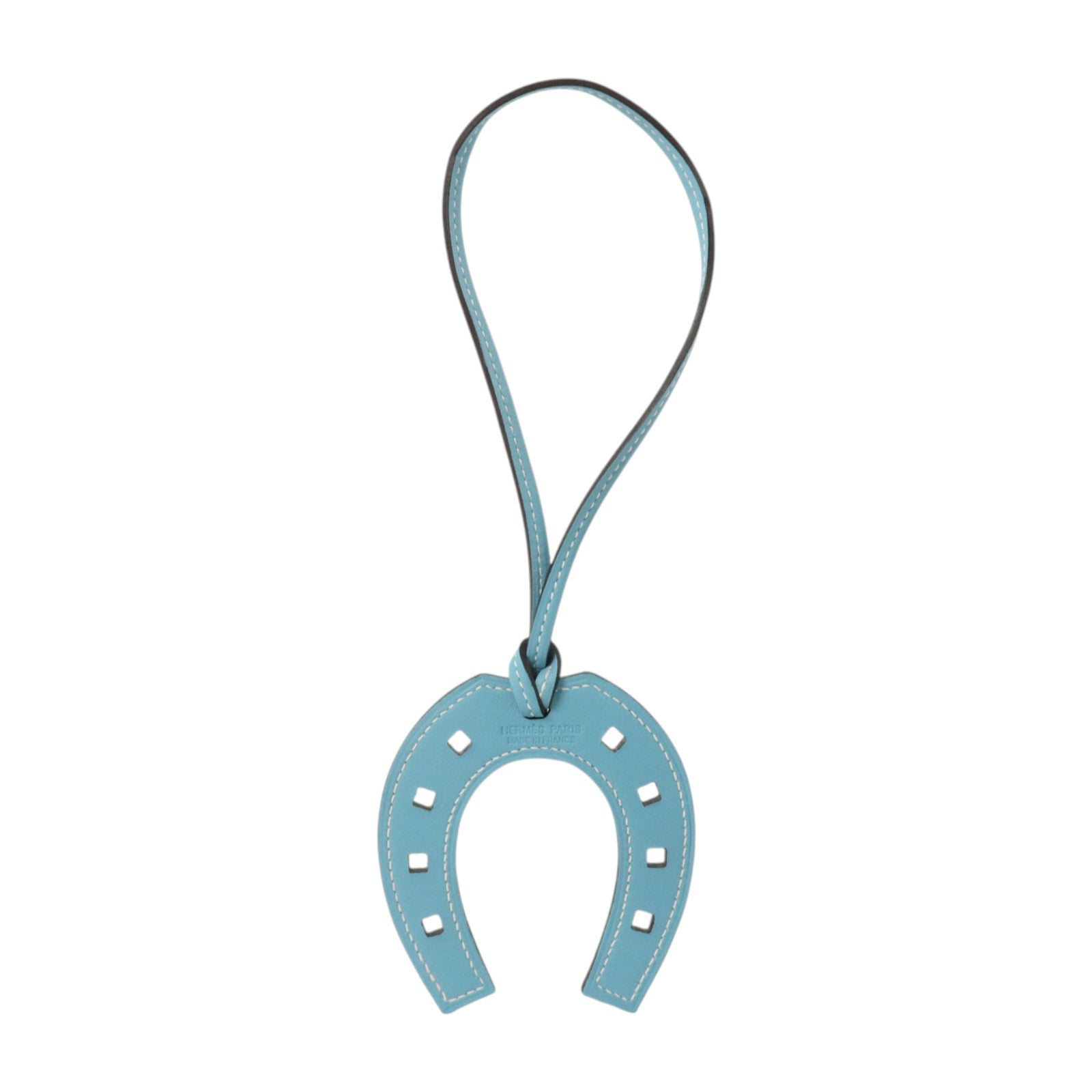 HERMES Swift皮革Padlock HorseShoe Charm掛飾