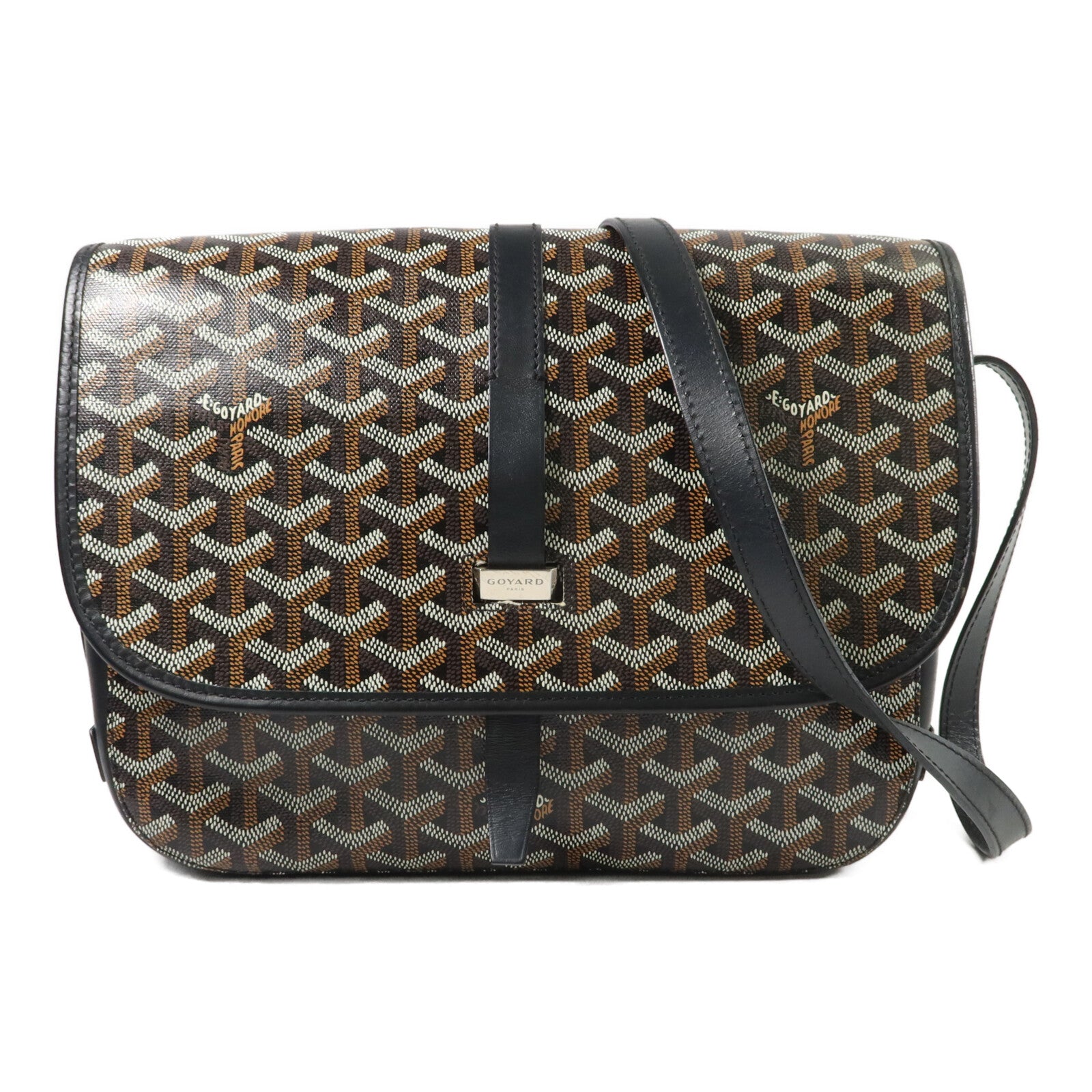 GOYARD 塗層帆布/牛皮皮革Belvedere 2 MM肩背袋