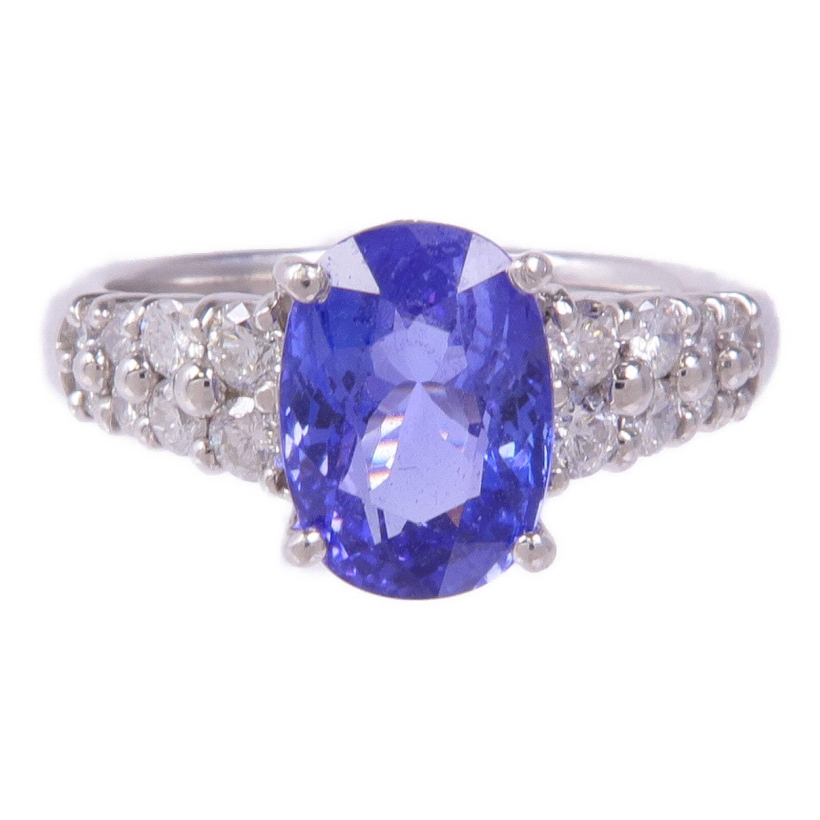 JEWELRY PT900鉑金Tanzanite Diamond Ring坦桑石/鑽石戒指US#6