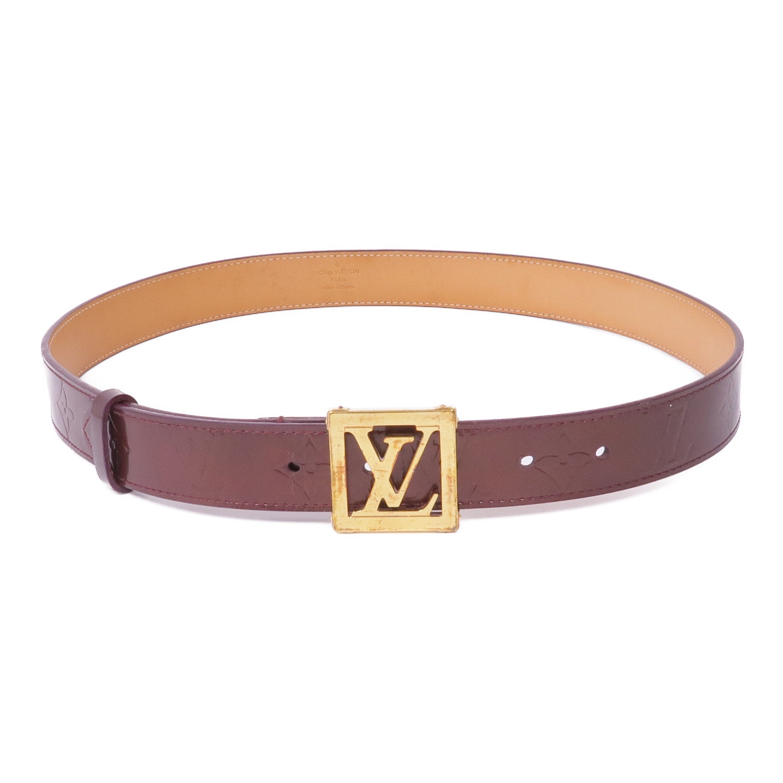 LOUIS VUITTON Vernis Ceinture Frame金扣皮帶