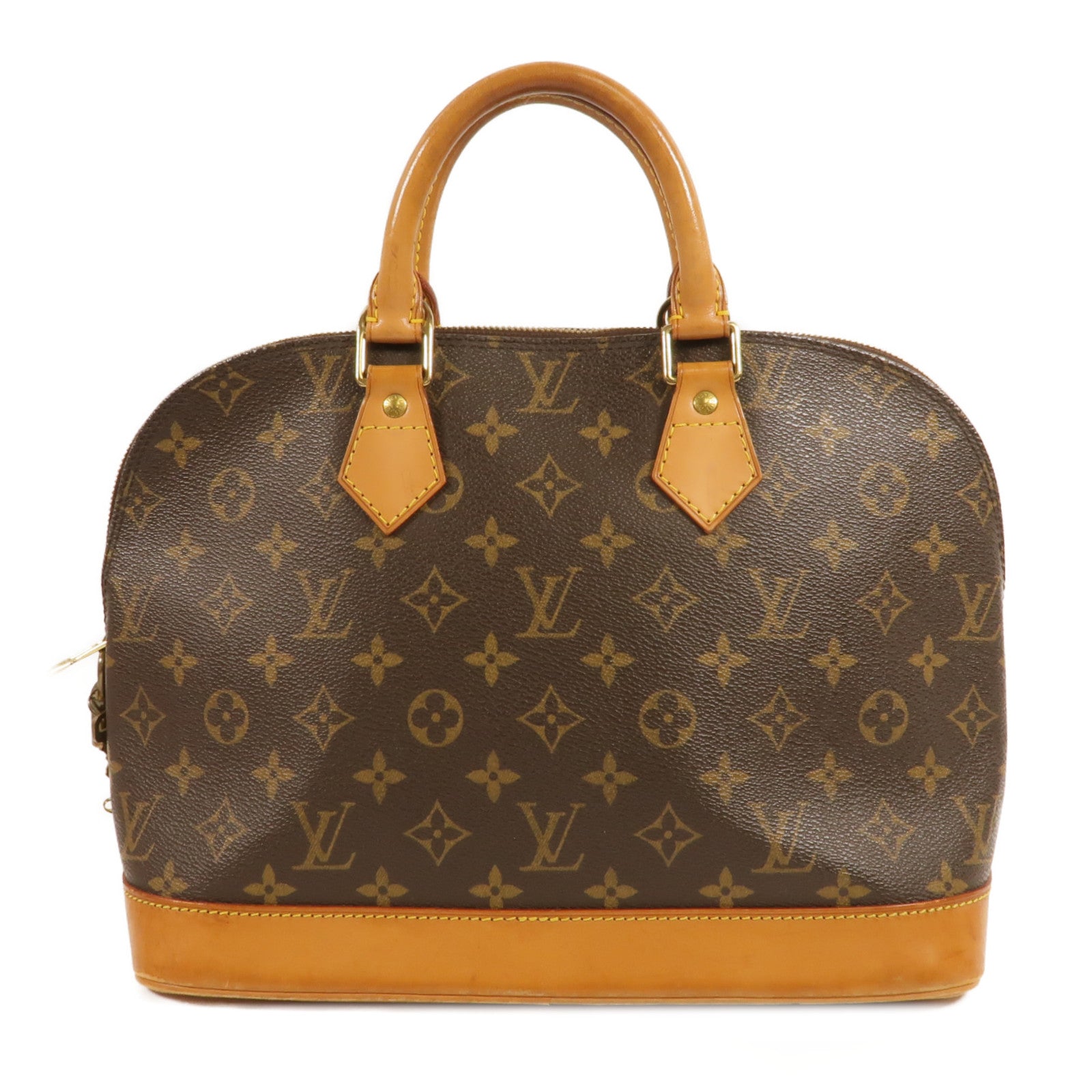 LOUIS VUITTON Monogram Alma金扣手挽袋棕色
