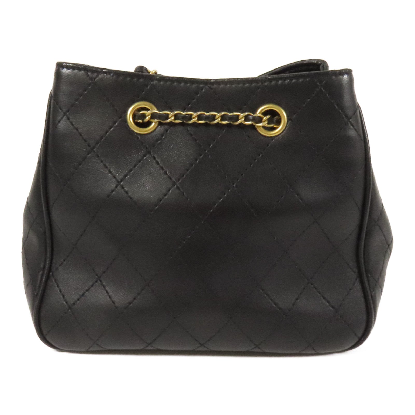 CHANEL 牛皮皮革Bucket Bag金扣肩背袋