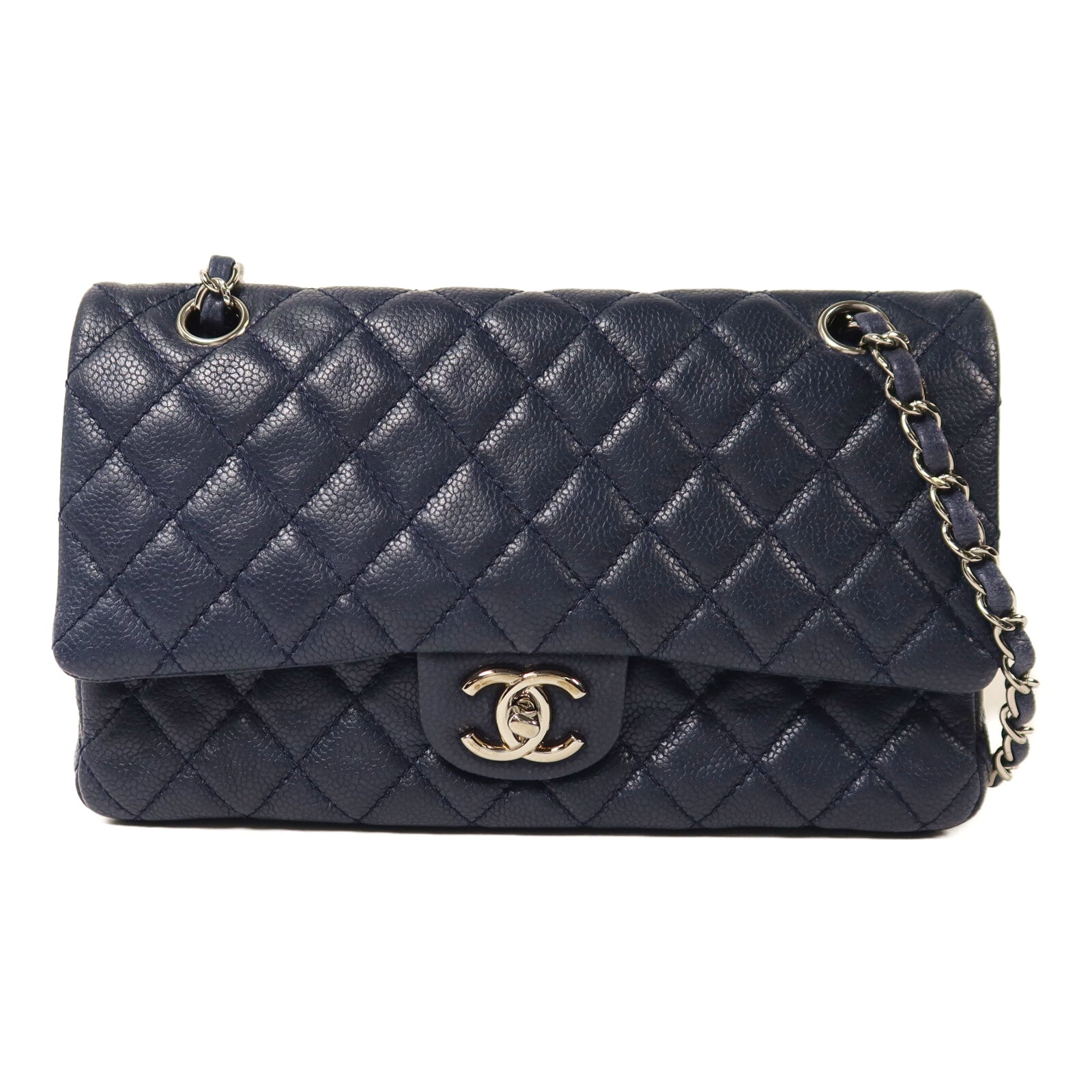 CHANEL 牛皮皮革Classic 25銀扣鏈帶肩背袋