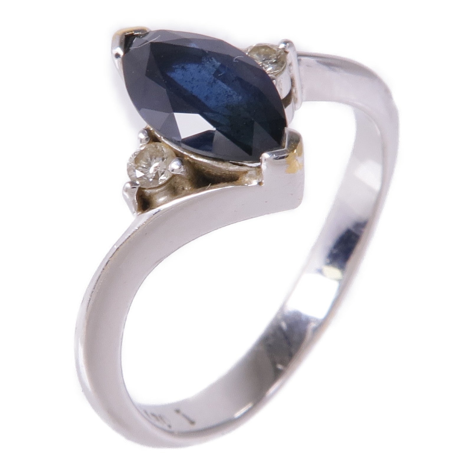 JEWELRY 18K白金Sapphire/Diamond Ring藍寶石/鑽石戒指US#6.25