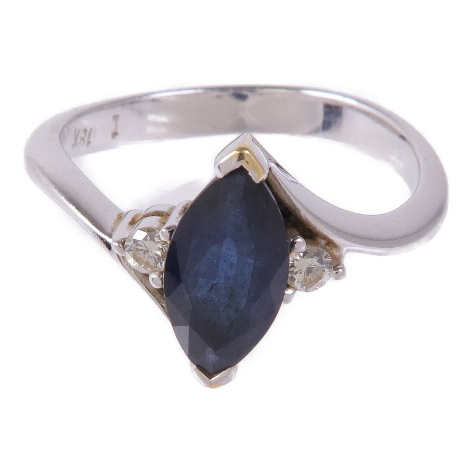 JEWELRY 【激減優惠】18K白金Sapphire/Diamond Ring藍寶石/鑽石戒指US#6.25