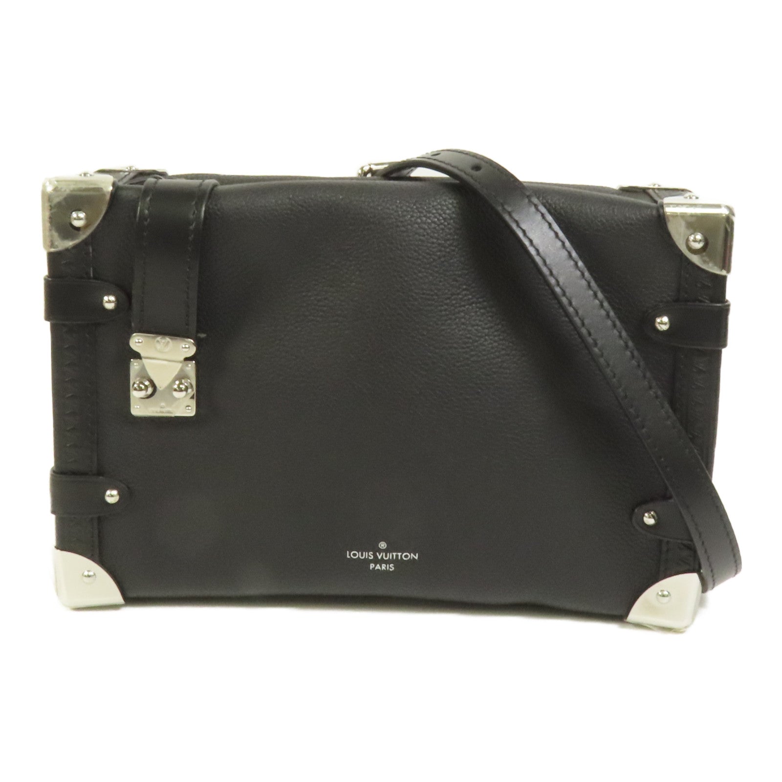 LOUIS VUITTON 【激減優惠】牛皮皮革Side Trunk MM銀扣肩背袋