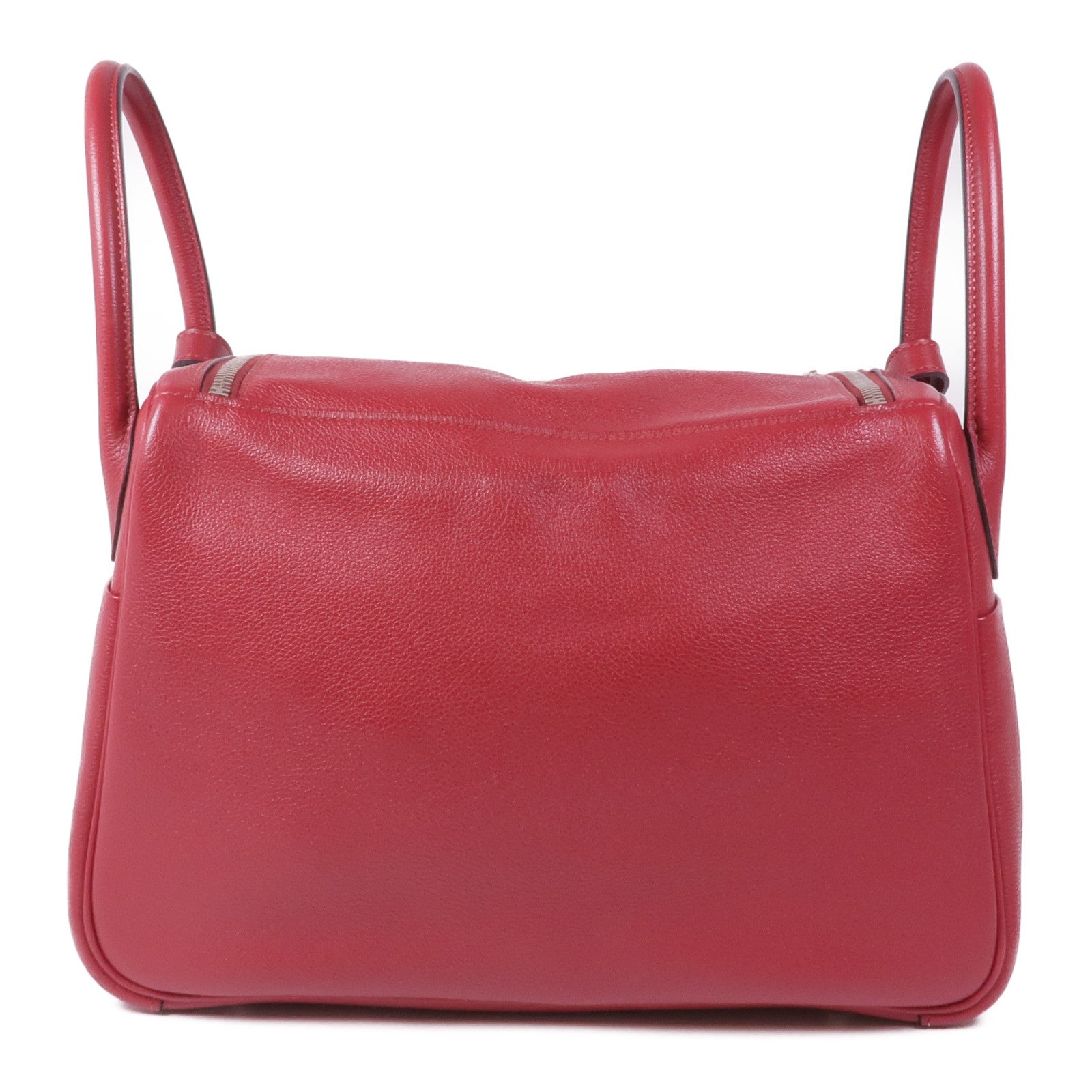HERMES Clemence皮革Lindy 30銀扣肩背袋Rouge Casaque