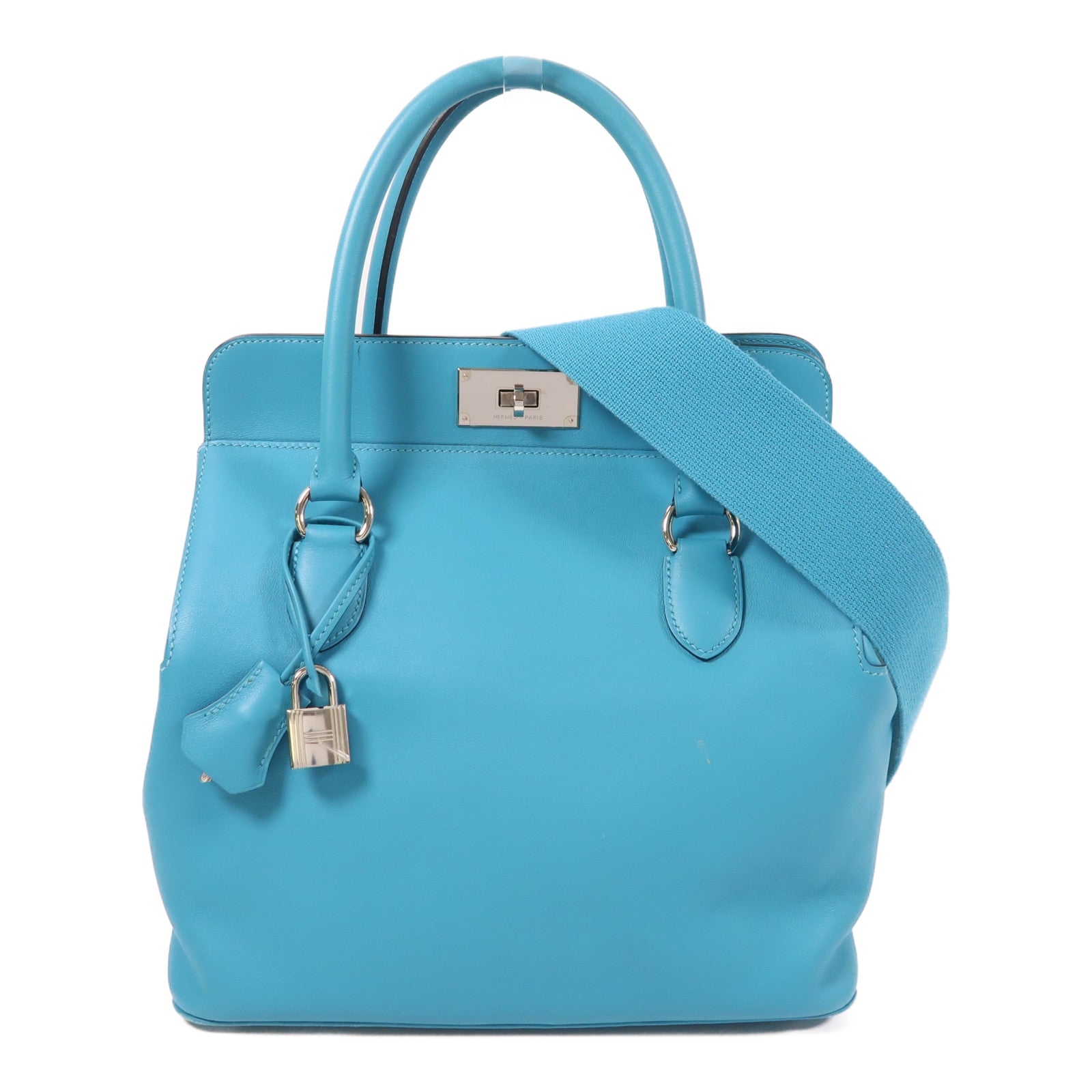 HERMES Swift皮革Toolbox 26銀扣手挽肩背兩用袋