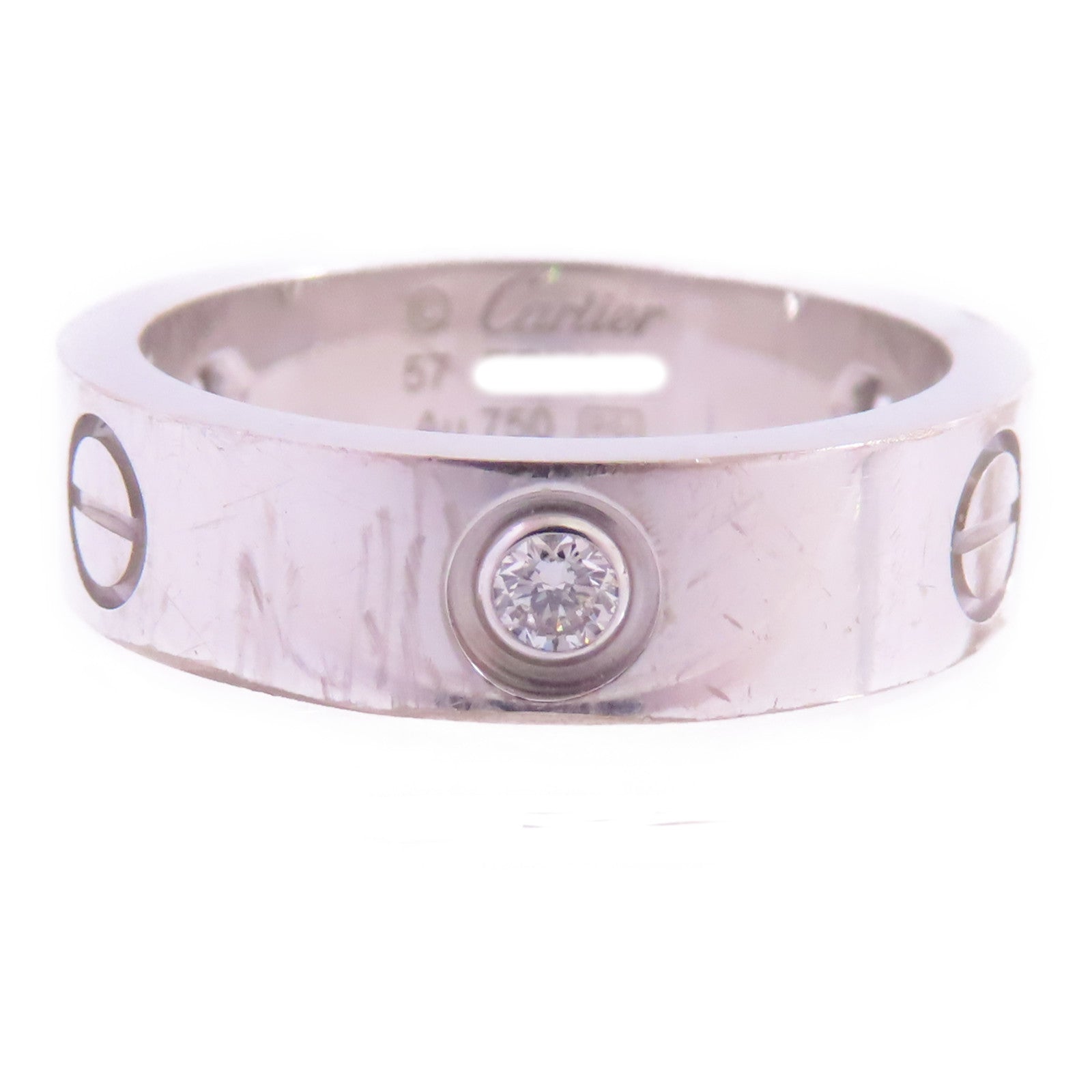 CARTIER (PRICE DOWN) Diamond Love Ring Cartier#57/US#7.75 18K White Gold